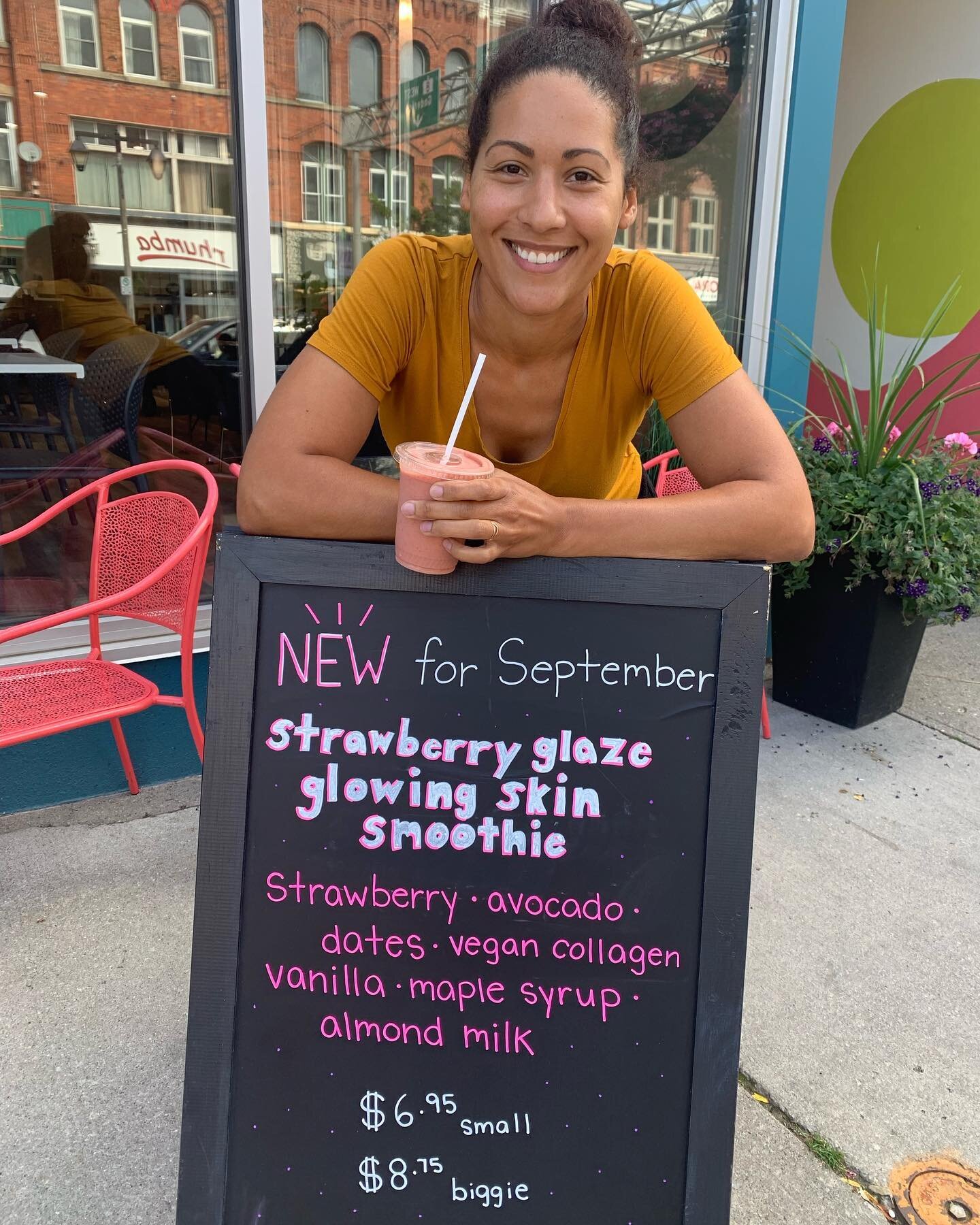 Check out this month&rsquo;s smoothie. It will not only keep you going but GLOWING at the same time! 😊 #nofilter @visitstratfordon @stratfordccbia #vegansmoothies #vegancollagen #glowingsmoothie