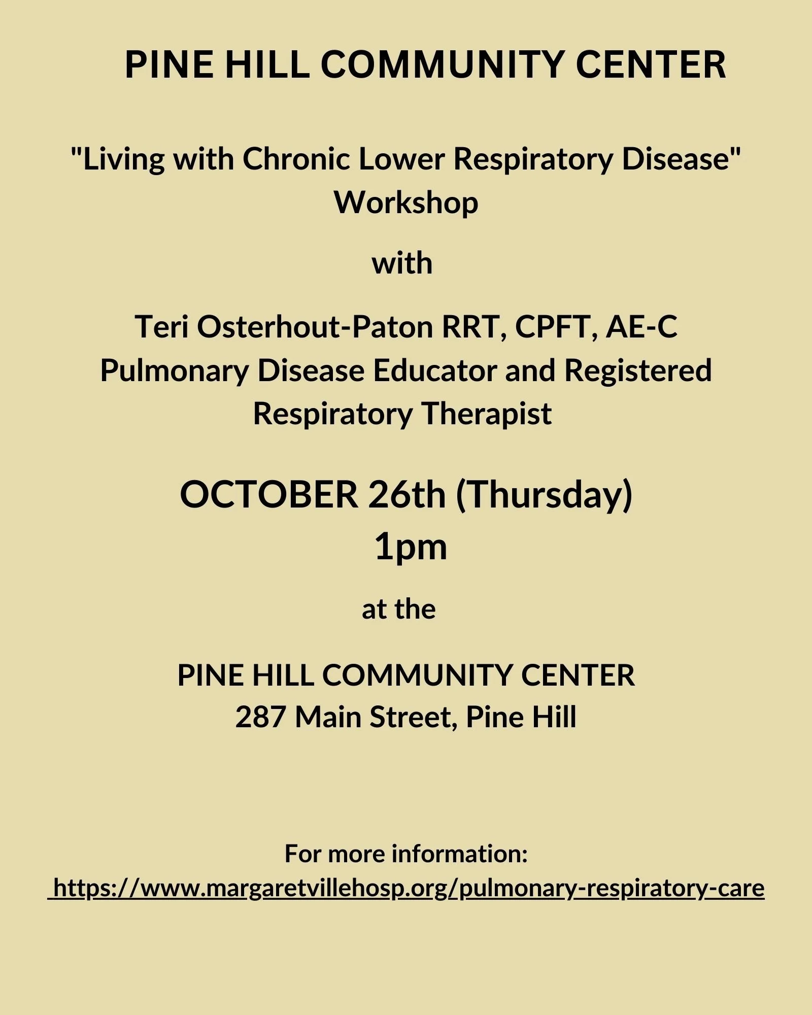 LIVING WITH CHRONIC LOWER RESPIRATORY DISEASE WORKSHOP
