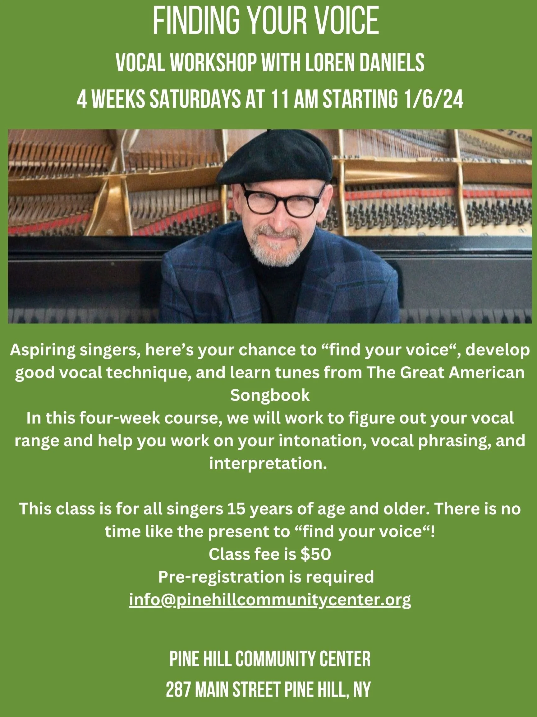VOCAL WORKSHOP FINDING YOUR VOICE 1/6/24