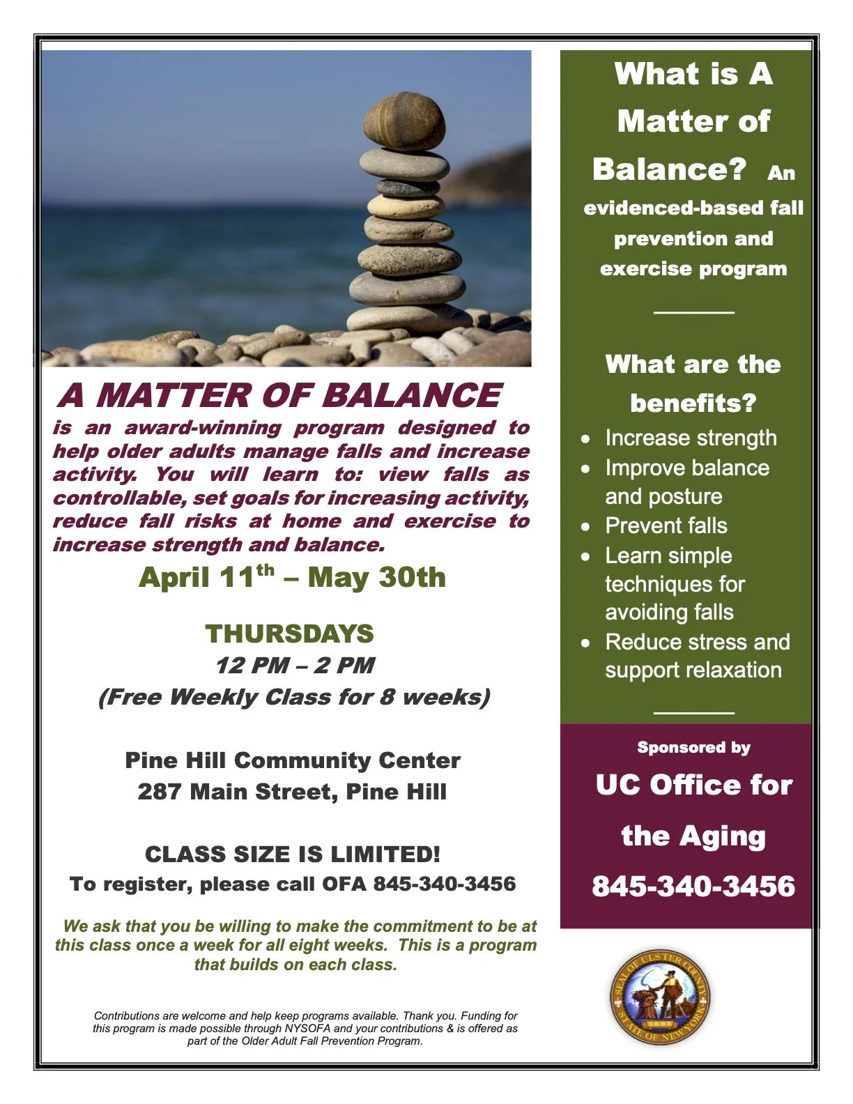 A MATTER OF BALANCE (thursdays from 4/11 - 5/30)