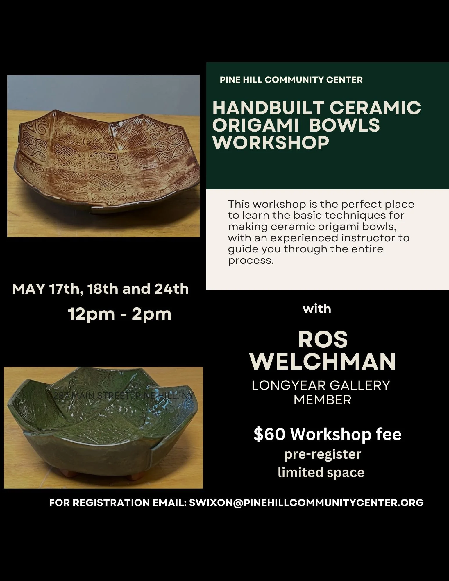 HAND BUILT CERAMIC ORIGAMI BOWLS WORKSHOP (5/17)