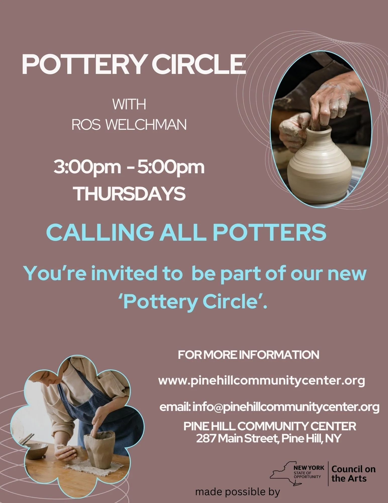 POTTERY CIRCLE (Thursdays 3pm-5pm)