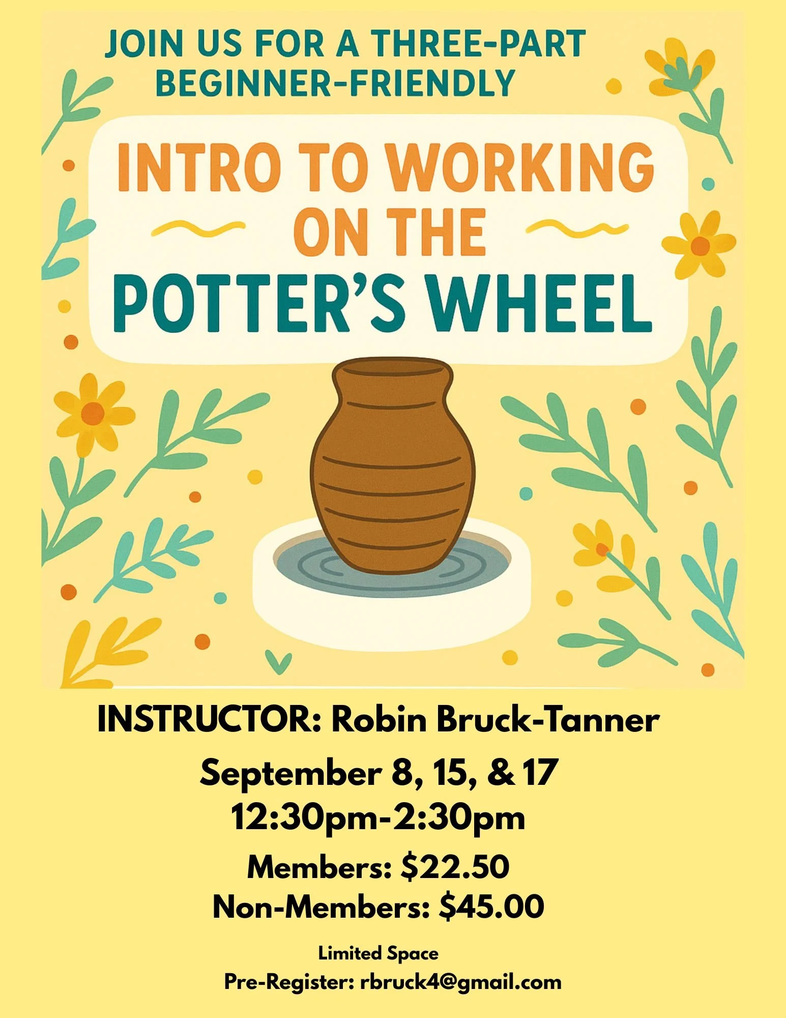 Potter’s Wheel Workshop with Robin Bruck-Tanner