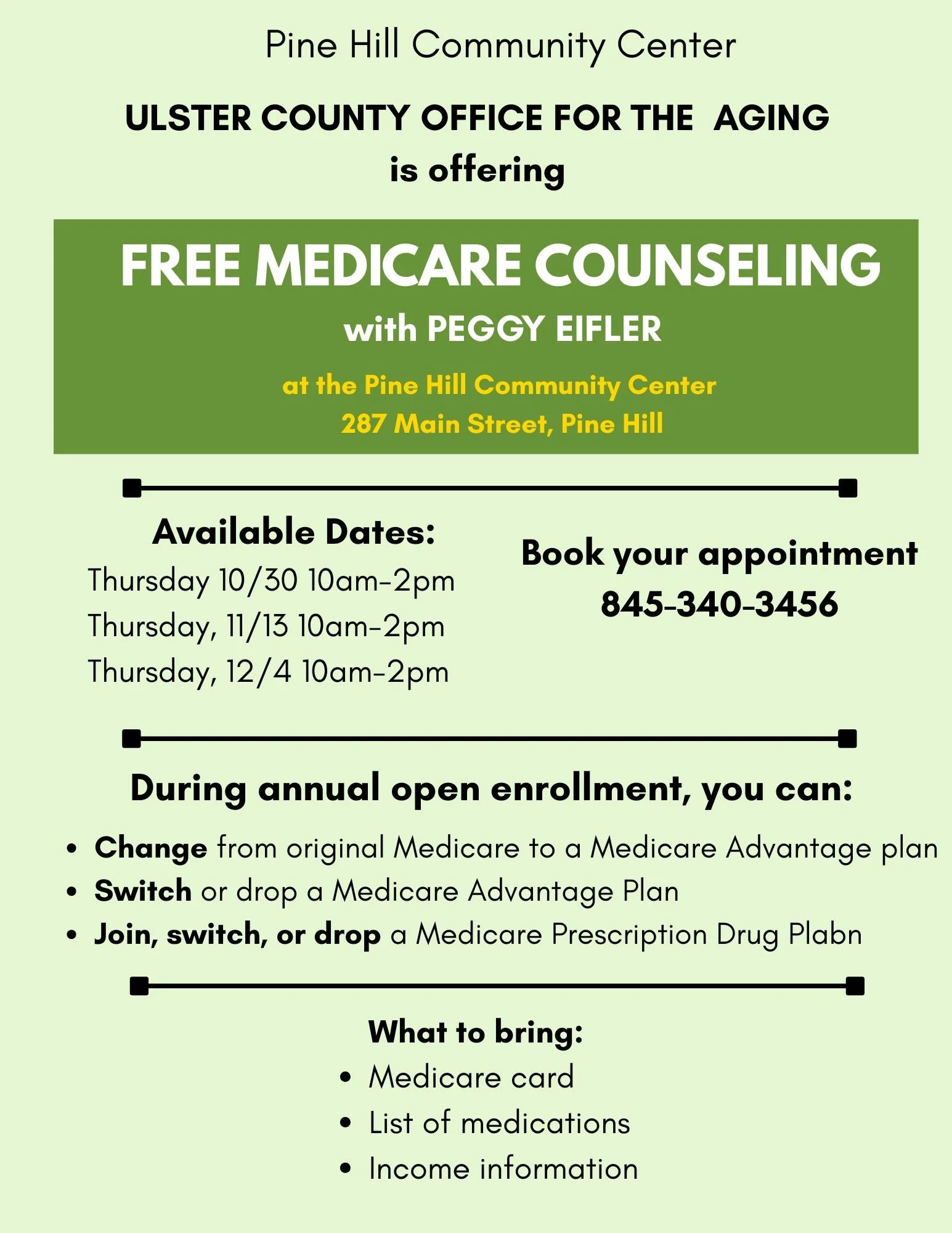 Medicare Counseling with Peggy Eifler