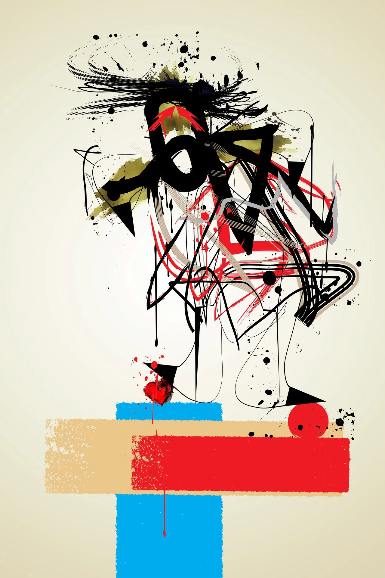 Steve Sult, "Lingering Ghosts, Emotional Addiction," mixed media, digital, 36 x 24 inches.