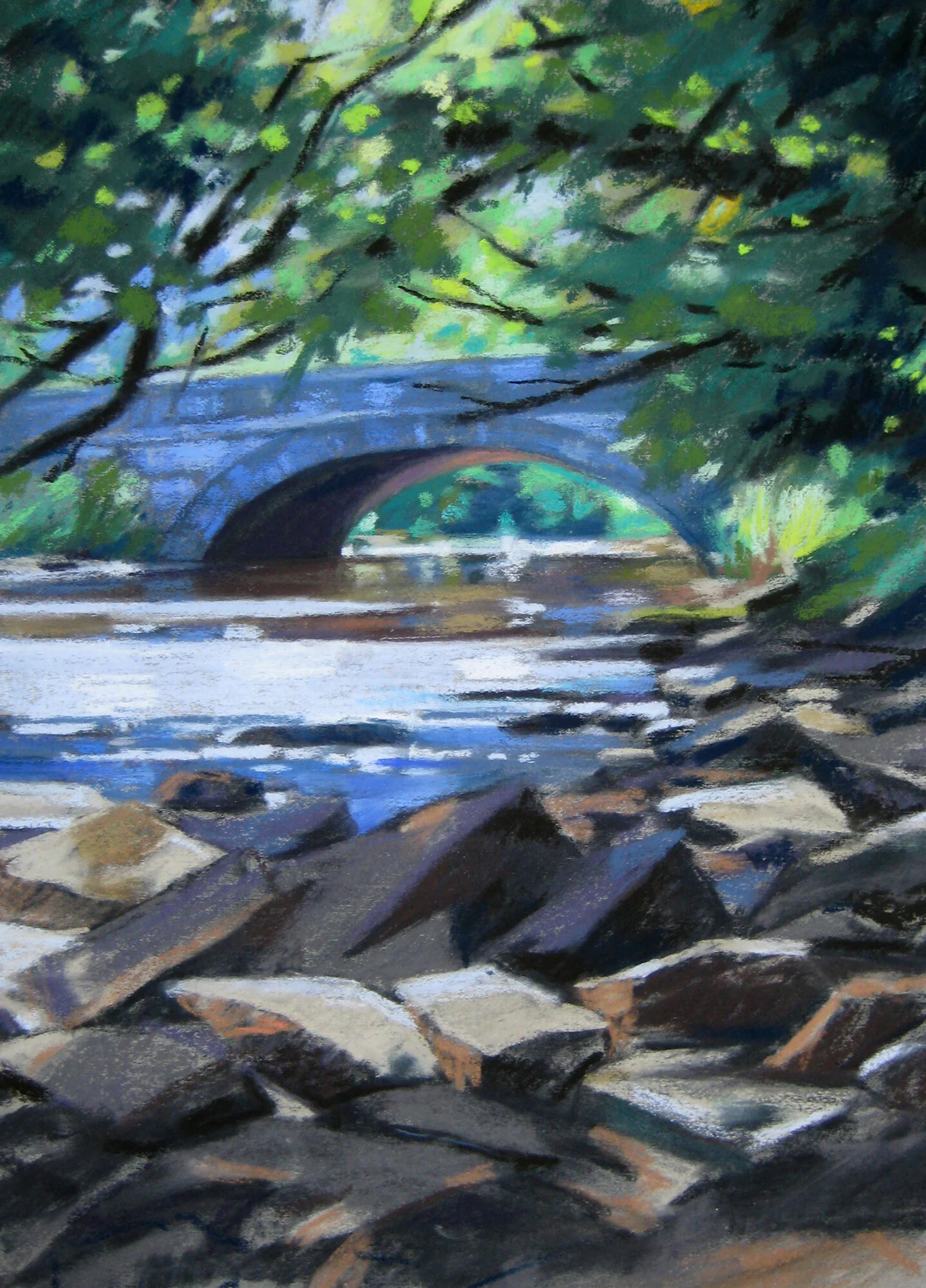Jill Stefani Wagner, "Louisville Blues", pastel, 15" x 11"