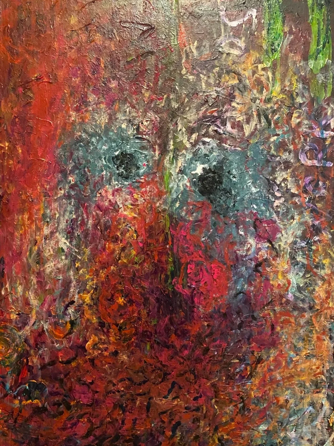 Madeline Miller, "Self Portrait in Grief," acrylic on canvas, 40 x 30 inches.
