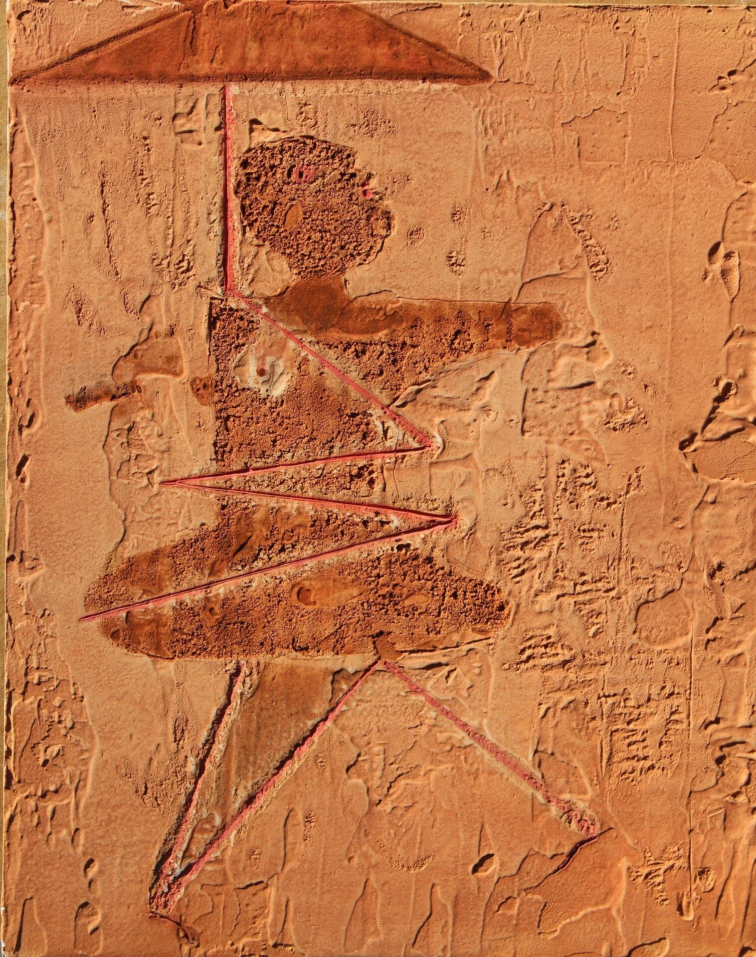 Tony Rio, "Stray Bullet," oil and plaster on gypsum board, 12.5 x 10 inches.