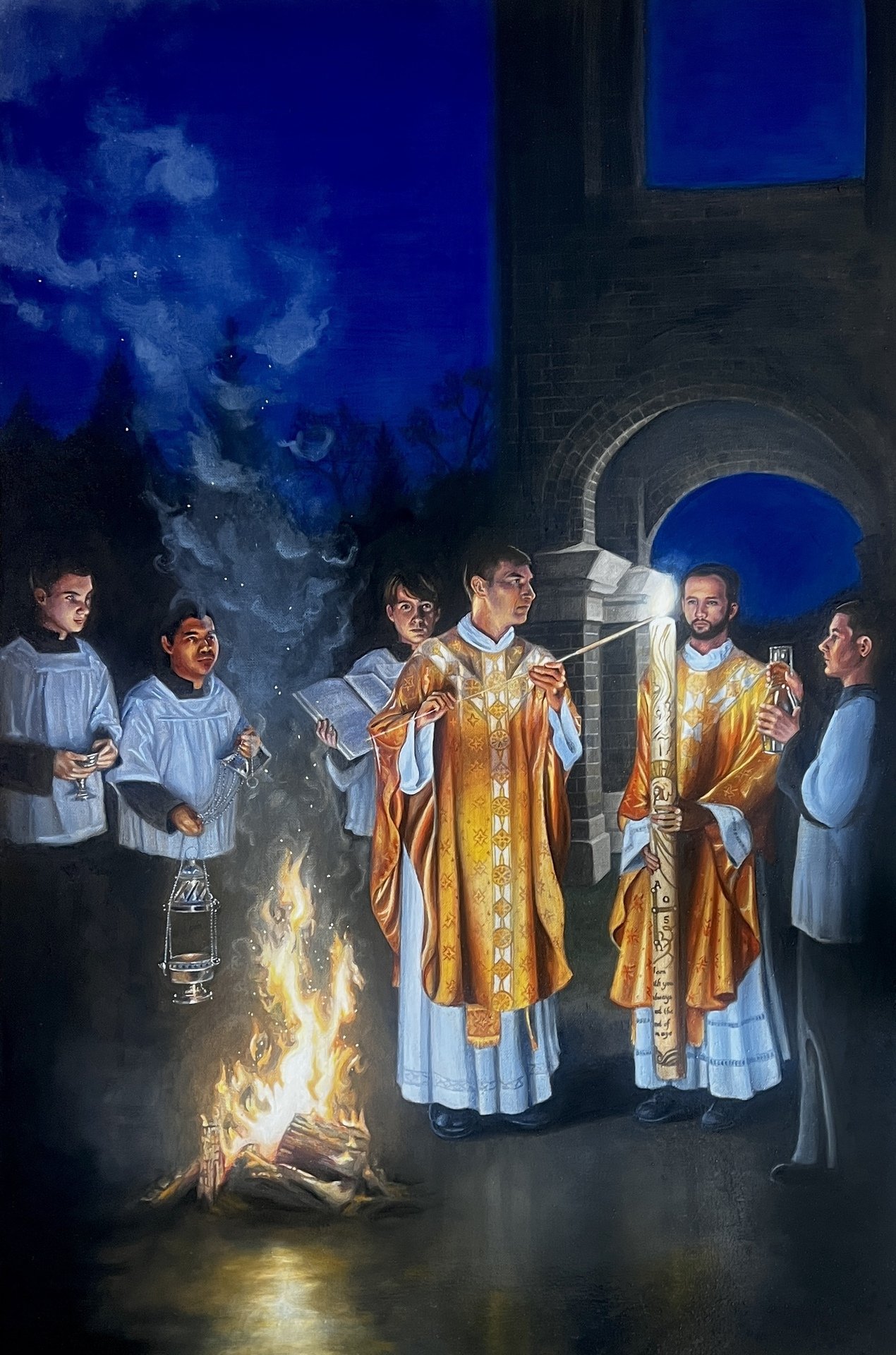 Stephanie Brown, "Aurora Paschalis (The Light of Dawn)," oil on canvas, 36 x 24 inches.