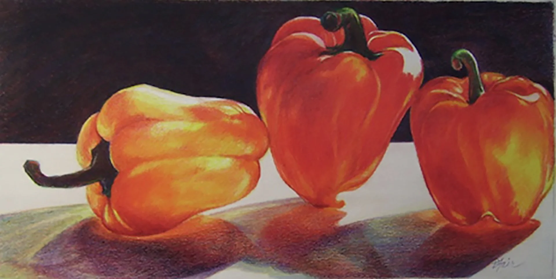 Diana Fair, "Reflection," colored pencil, 8 x 14 inches.