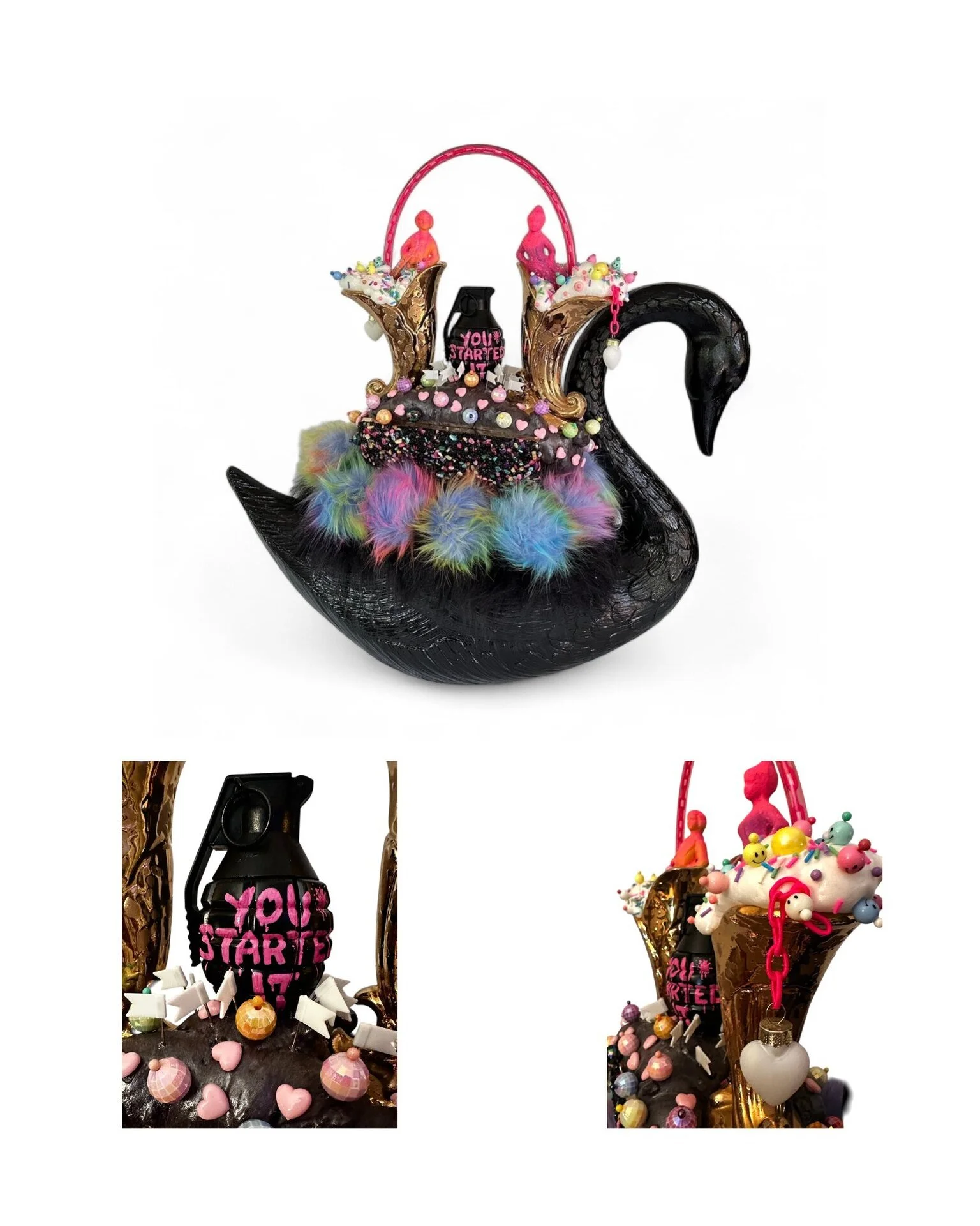 Heidi Bailey, "Booby Trapped," bricolage, 23 x 24 x 12 inches.