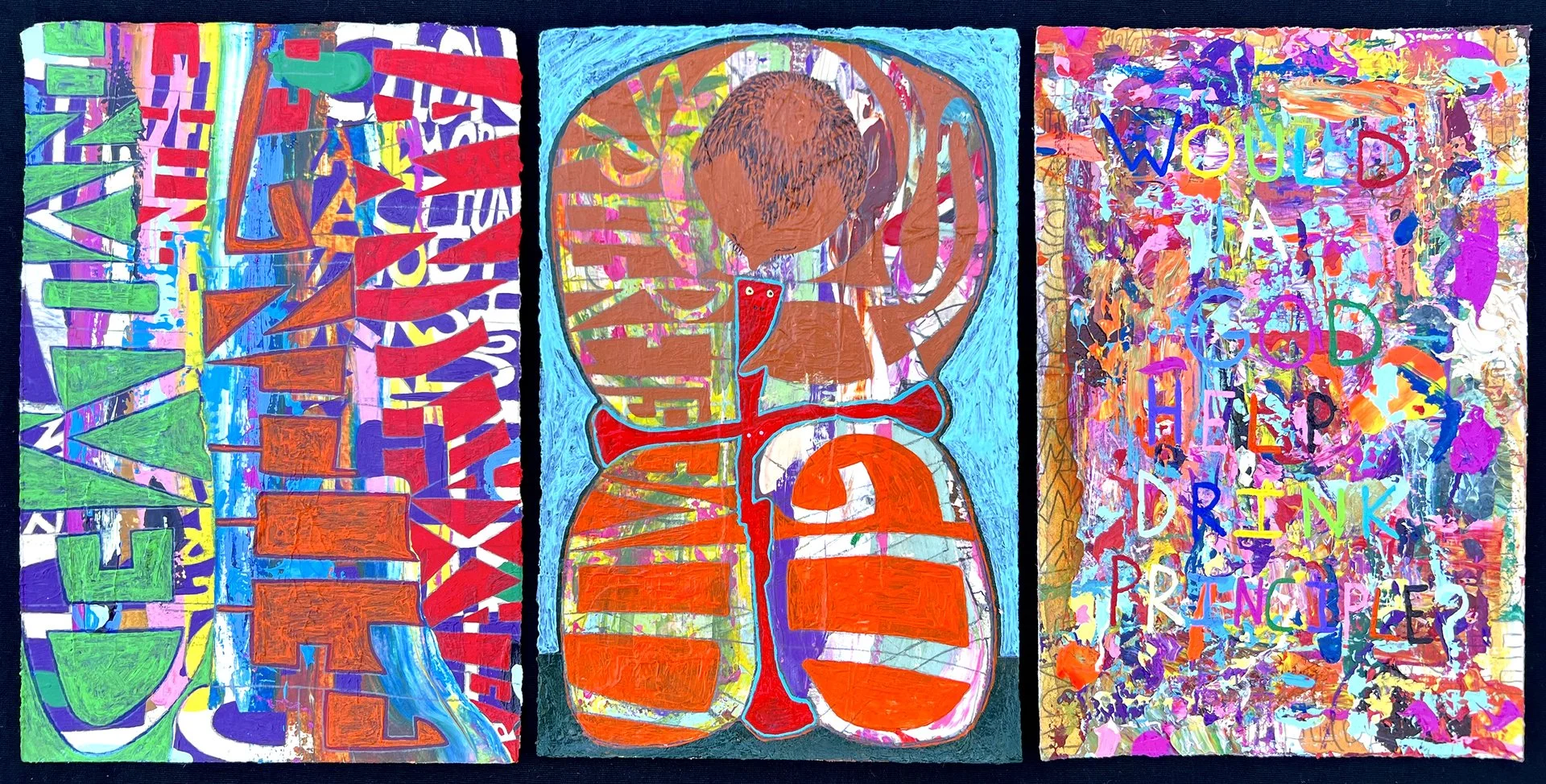 Dennis Ahearn, "Getting Involved in the Relaxation of Law," acrylic and graphite on paper.