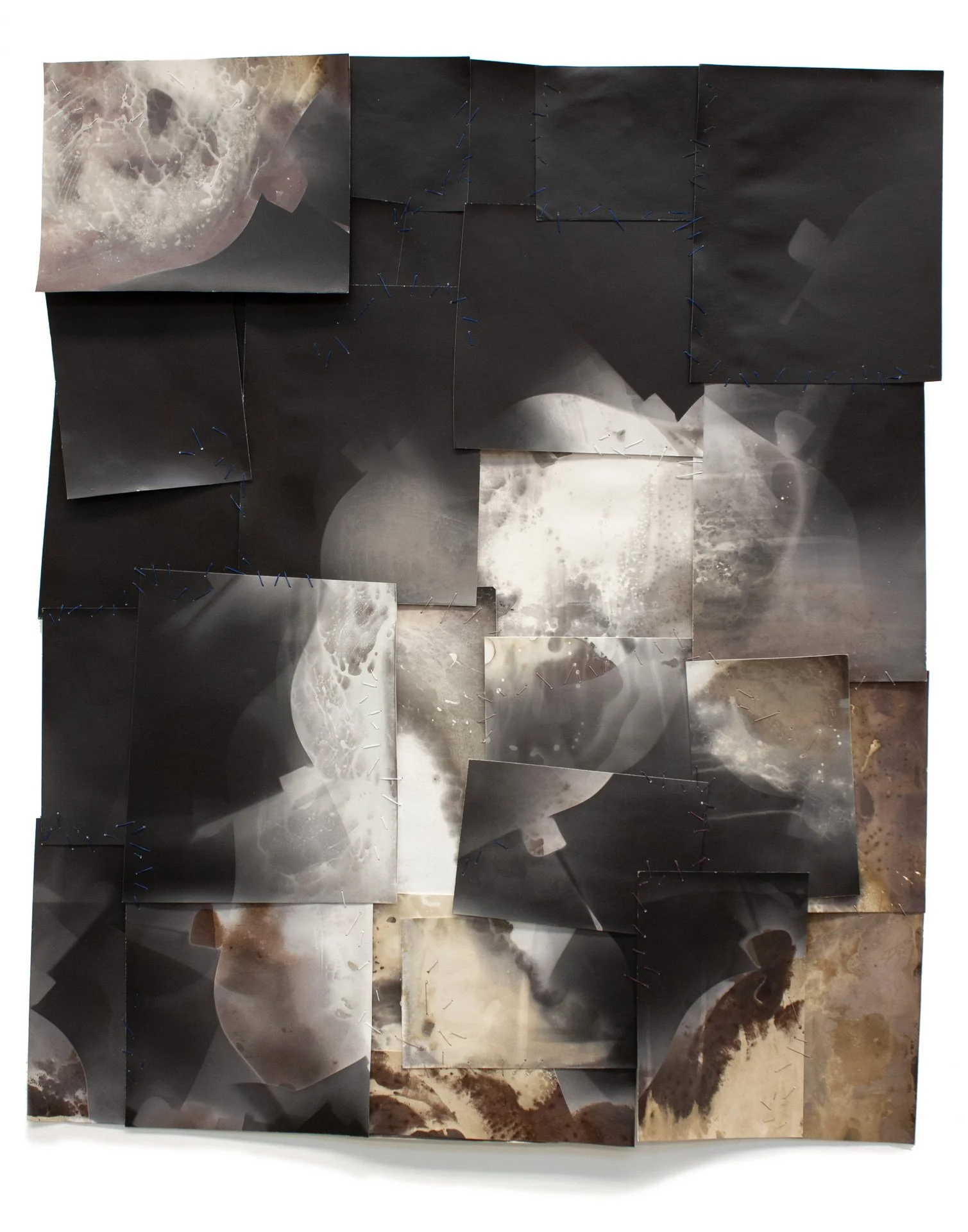 David Ondrik, "Flutter," Gelatin silver paper, thread, varnish, on gessoed canvas, 24 x 20 inches.