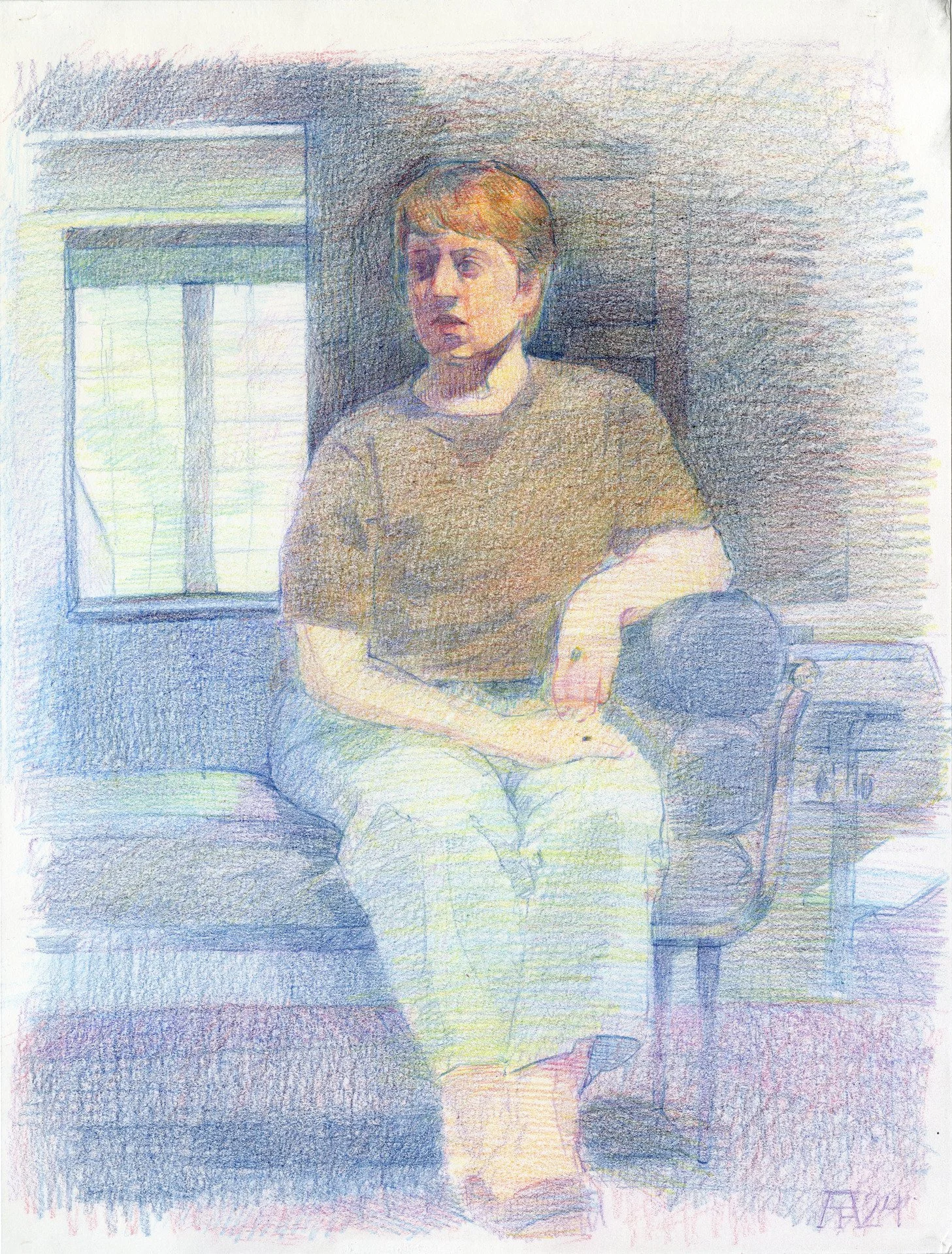 Alexandra Sophia Franz, "Sophia" colored pencil on watercolor paper, 12 x 9 inches.