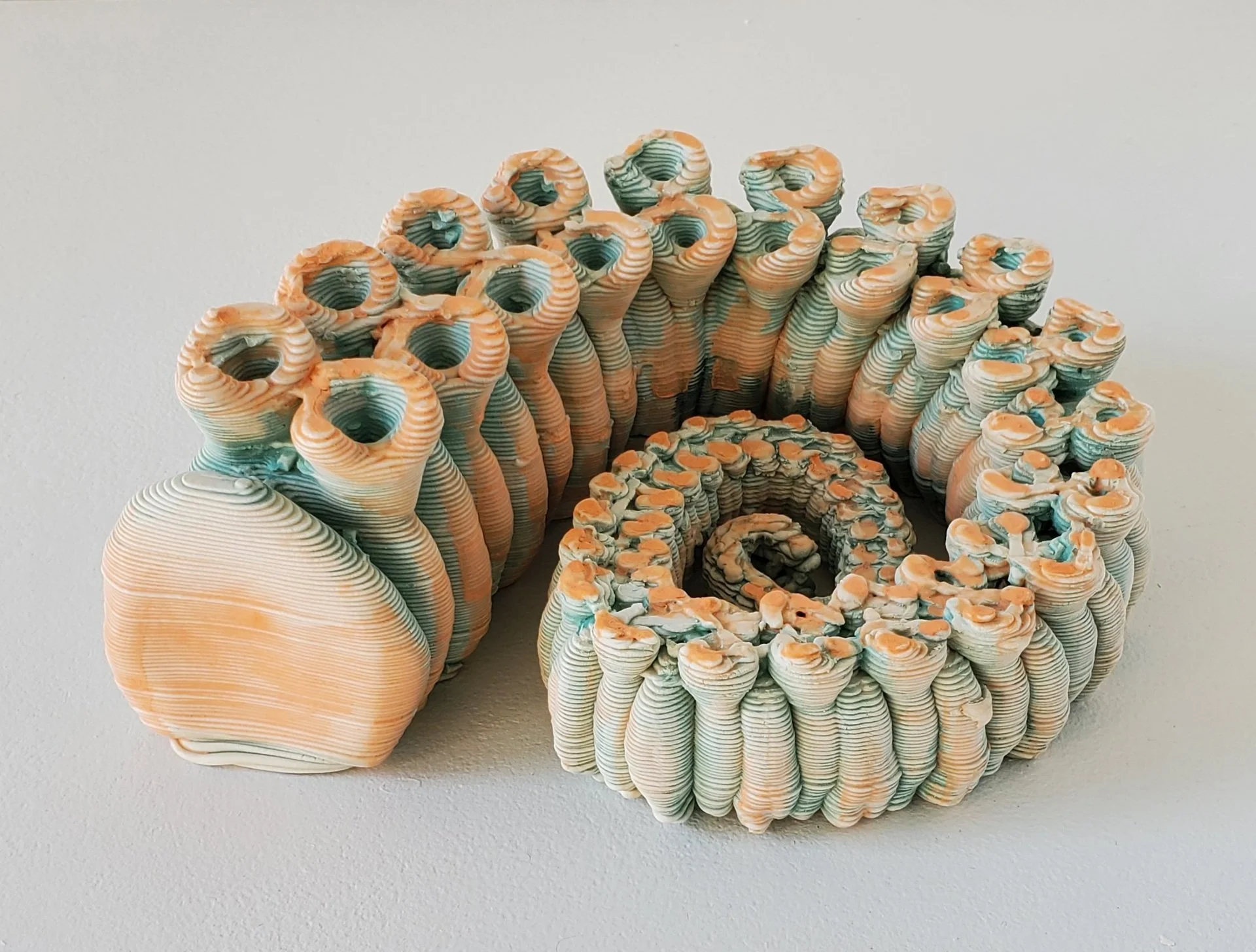 Seder Burns, "Disembodied," 3D printed clay, 4 x 8 x 7 inches.
