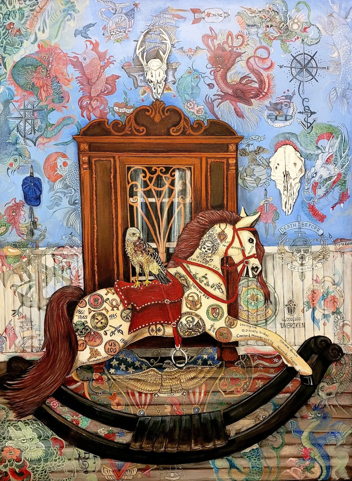 Michelle Peterlin, "Stories for Boys," acrylic on canvas, 40 x 30 inches.