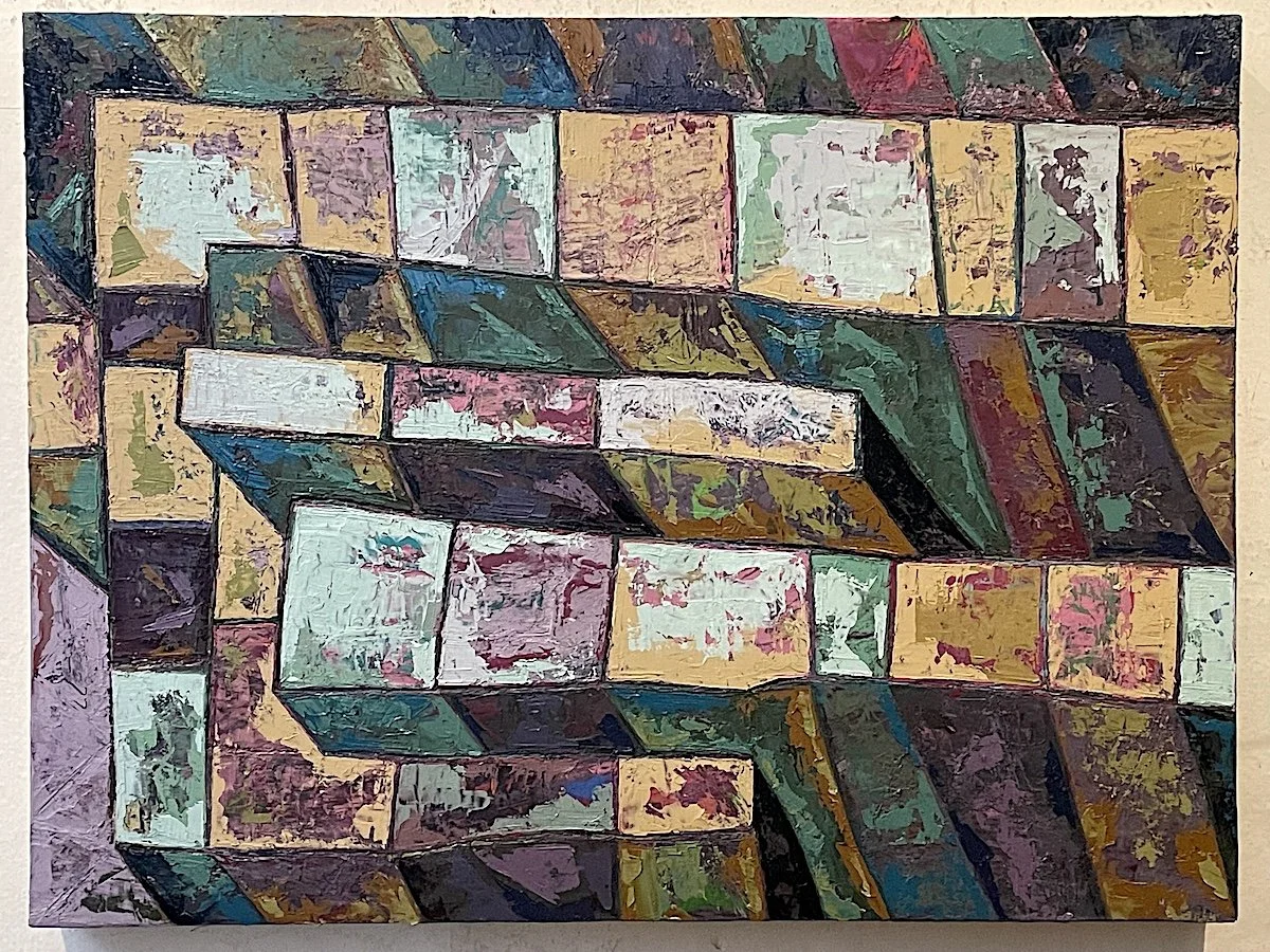 Jeffrey Rezende, "Quarry," oil on paper on cardboard, 18 x 24 inches.
