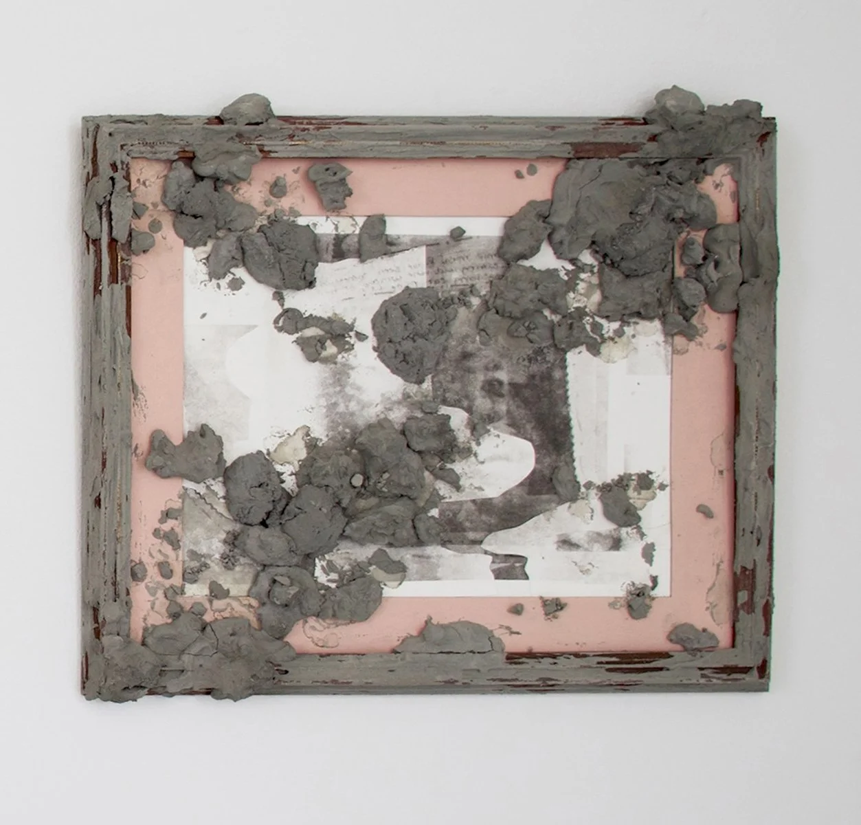 Jamie Weinfurter, "2000," toner transfer print of a childhood memory encased in cement, 18 x 24 inches.