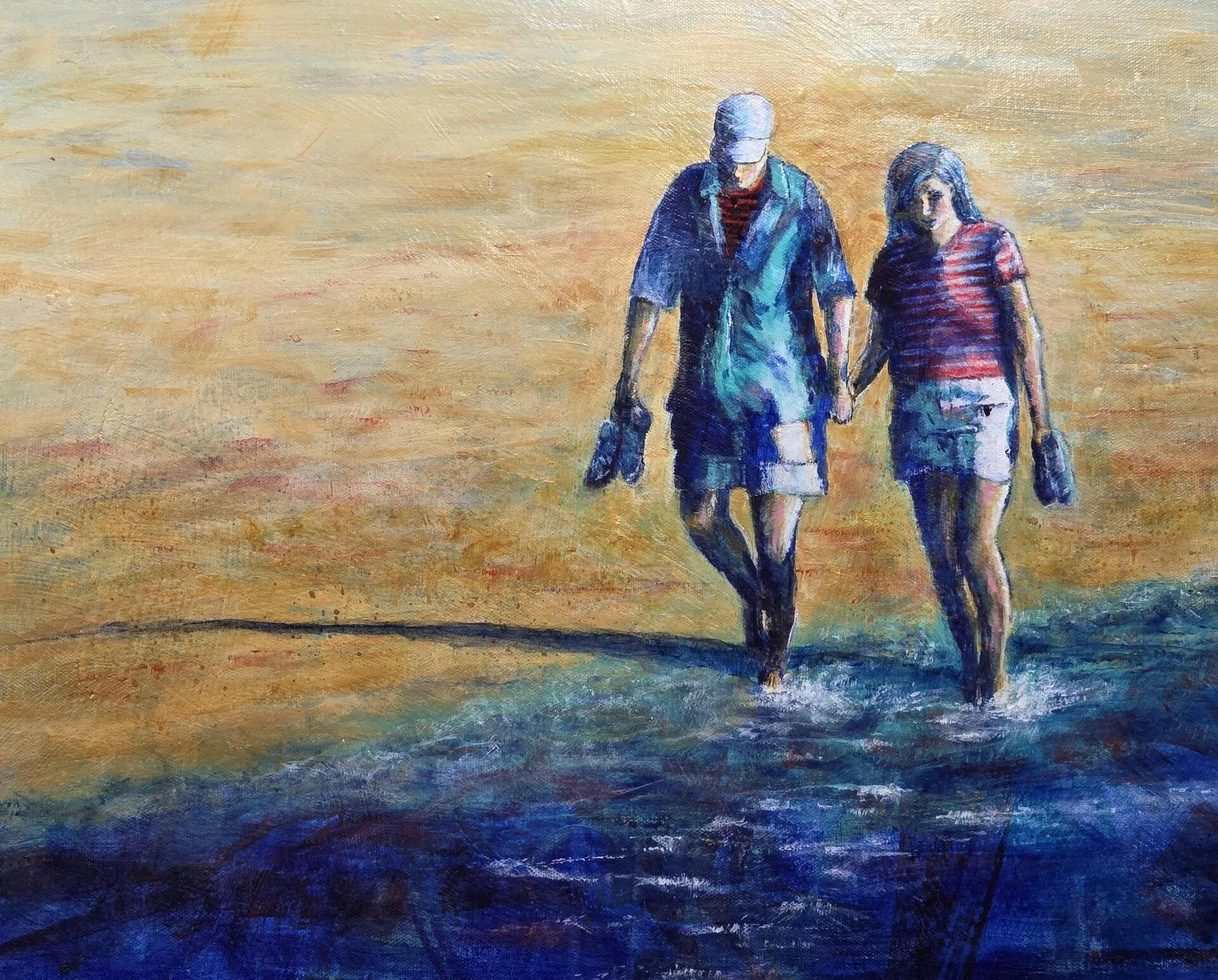 Terri Duncan, "Just You and Me," acrylic and mixed media on canvas, 16 x 20 inches.