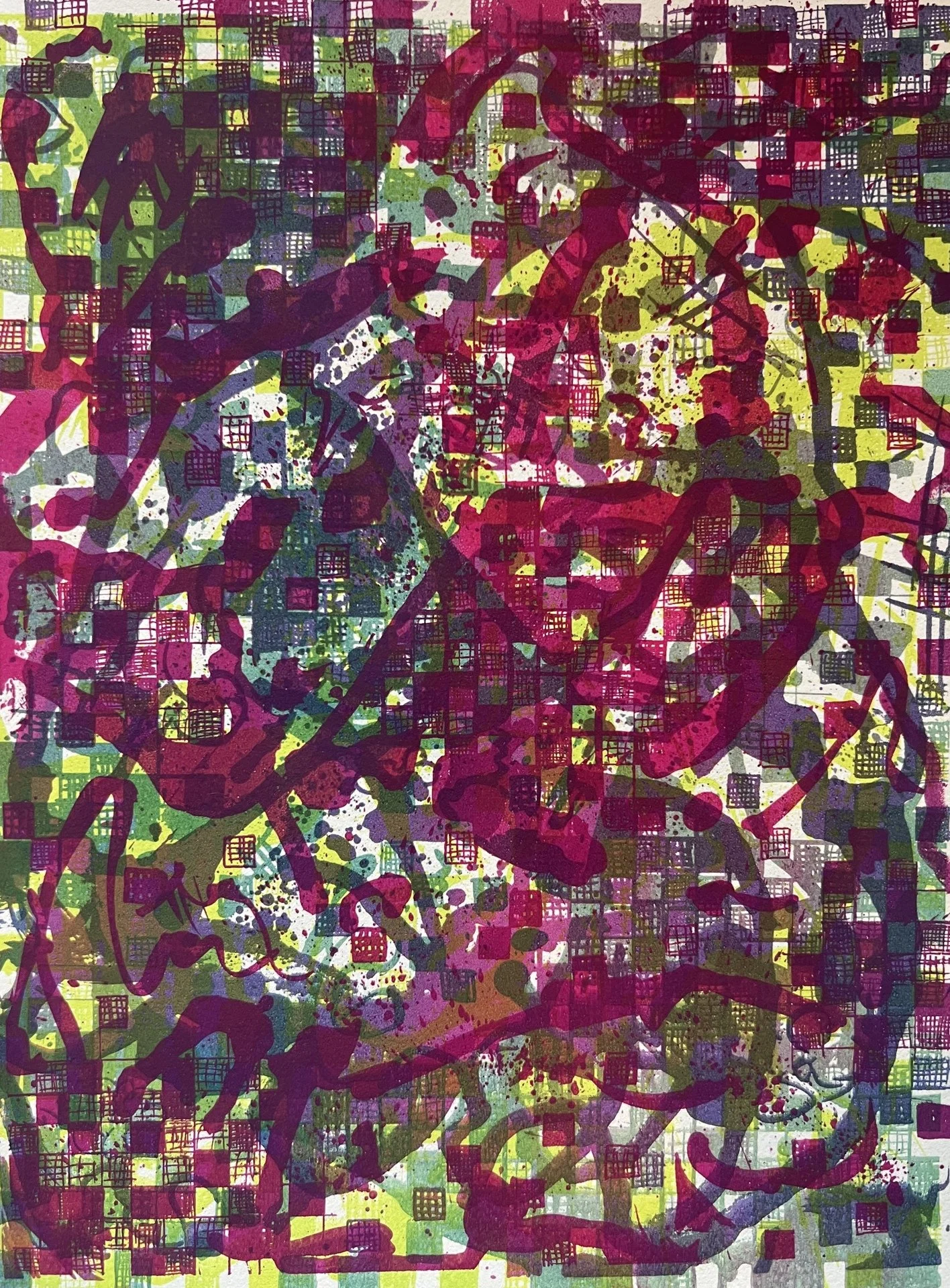 Jacey Phillips, "Can I Please Help You?," monotype silkscreen print, 11 x 9 inches.