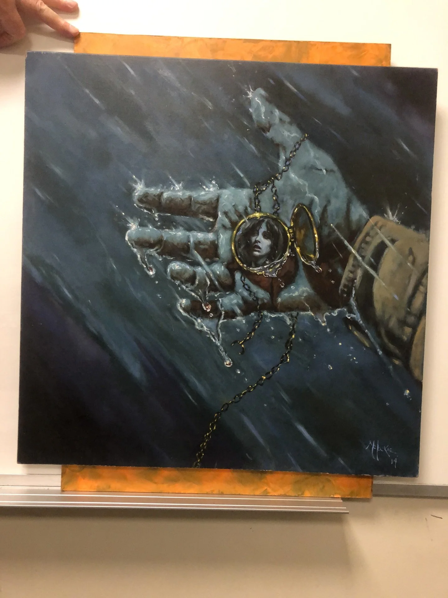 Alan McLuckie, "Tears in the Rain," oil on panel, 20 x 20 inches.