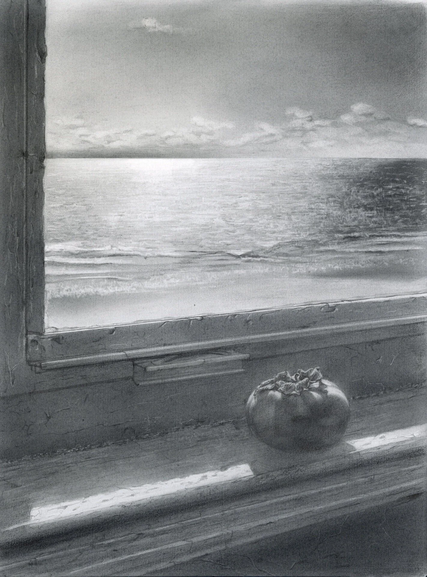 Brigid O'Kane, "Persimmon Dreams," graphite on Fabriano paper, 18.75 x 15.5 inches.