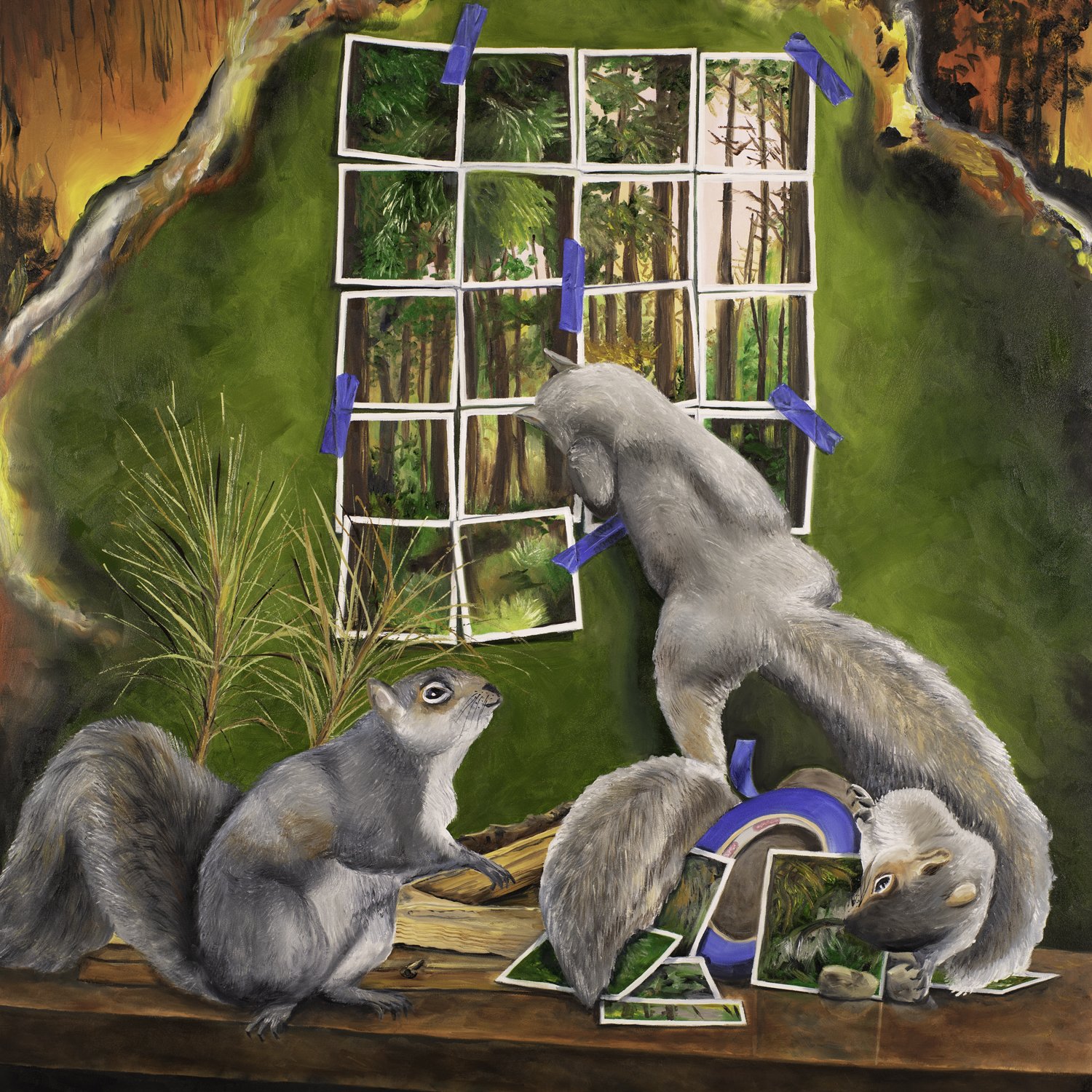 Laurie Hoen, "In Memory of the Village Green," oil on panel, 30 x 30 inches.