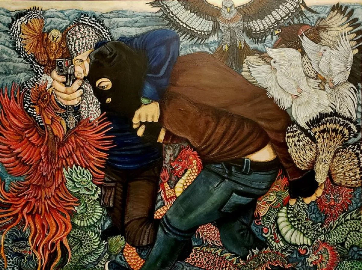 Michelle Peterlin, "The Garden," acrylic on canvas, 30 x 40 inches.