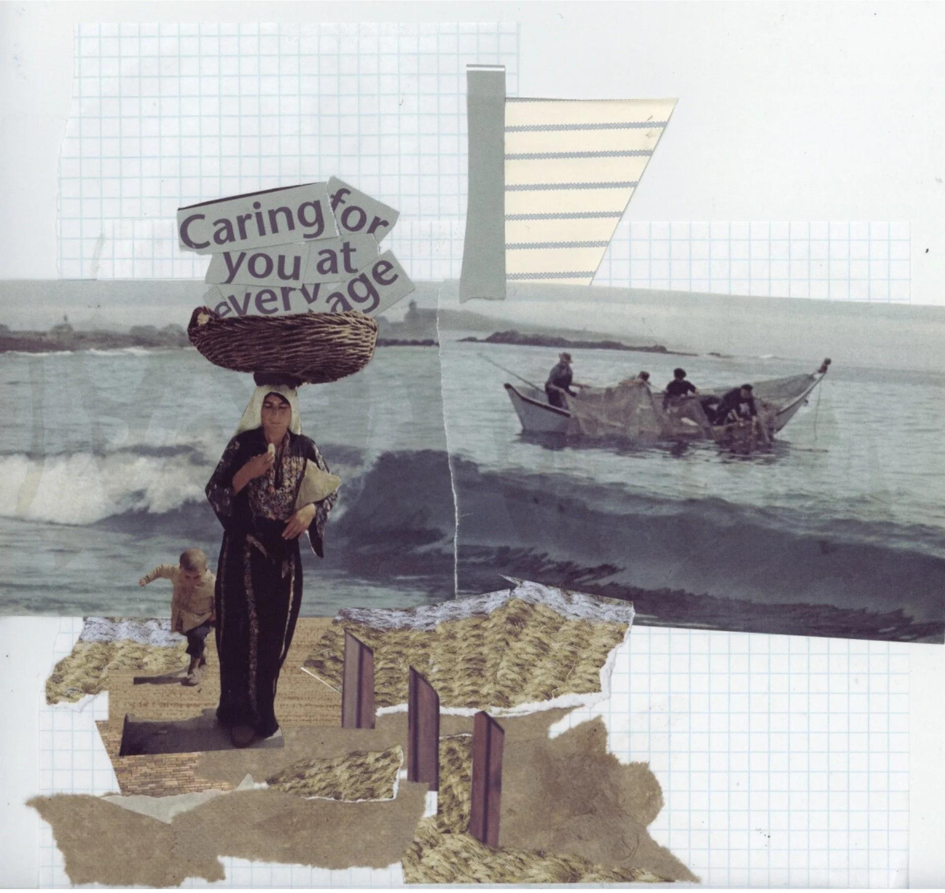 Breanna Daugherty, "Jesus, The Mother #3," collaged images and paper, 10 x 10 inches.