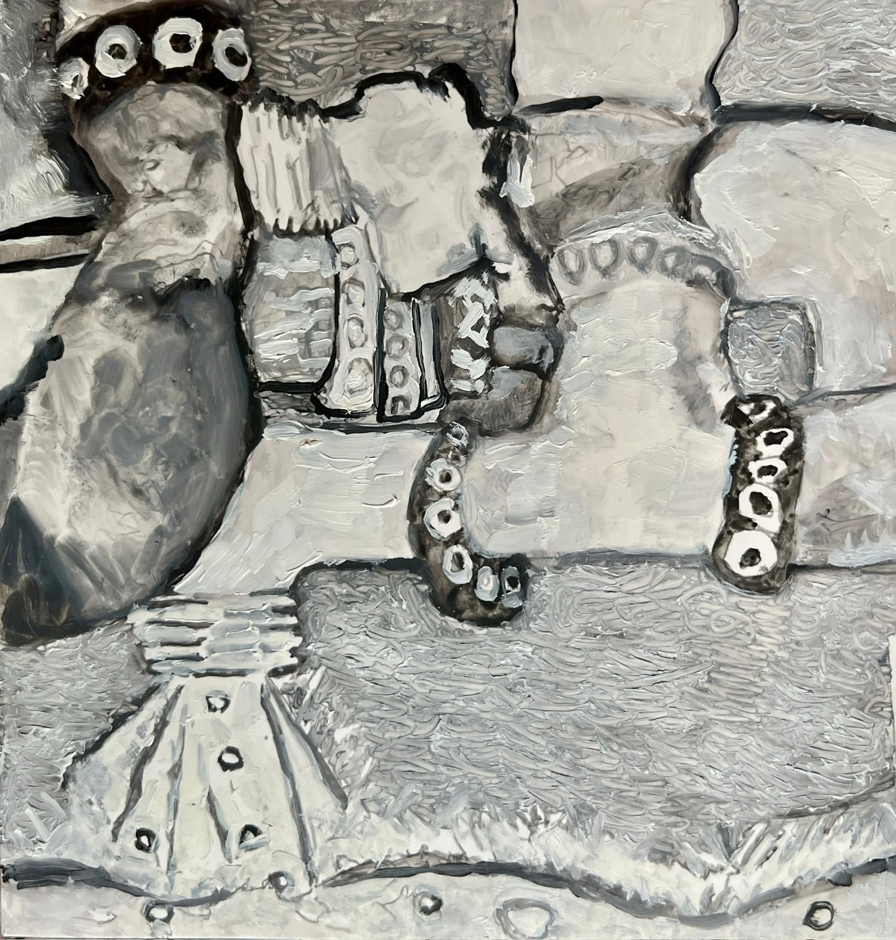 Emily Potts, "Faucet," oil on yupo, 7 x 7 inches.