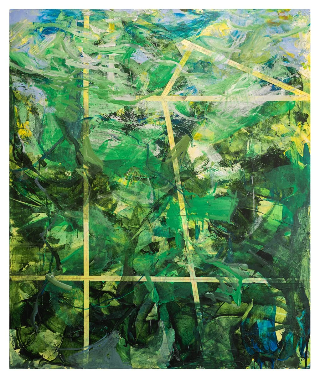 Gretchen Durst Jacobs, "Door to the Forest Ceiling," acrylic on yupo, 50 x 42 inches.