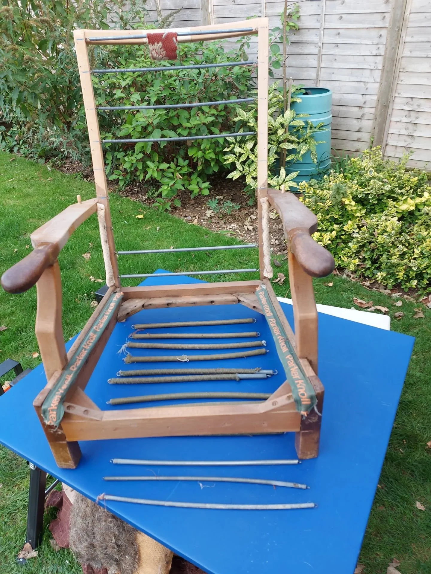 This what I have been working on today....a kerbside find!!! It had been modified to accommodate some really ugly castors but apart from that it's all there. I have stripped it and was very excited to find that everything was original on this Parker 