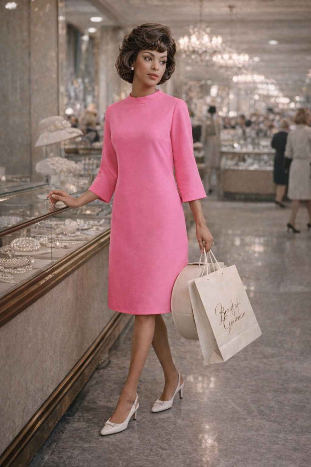 1960s Suzy Perette pink shift dress