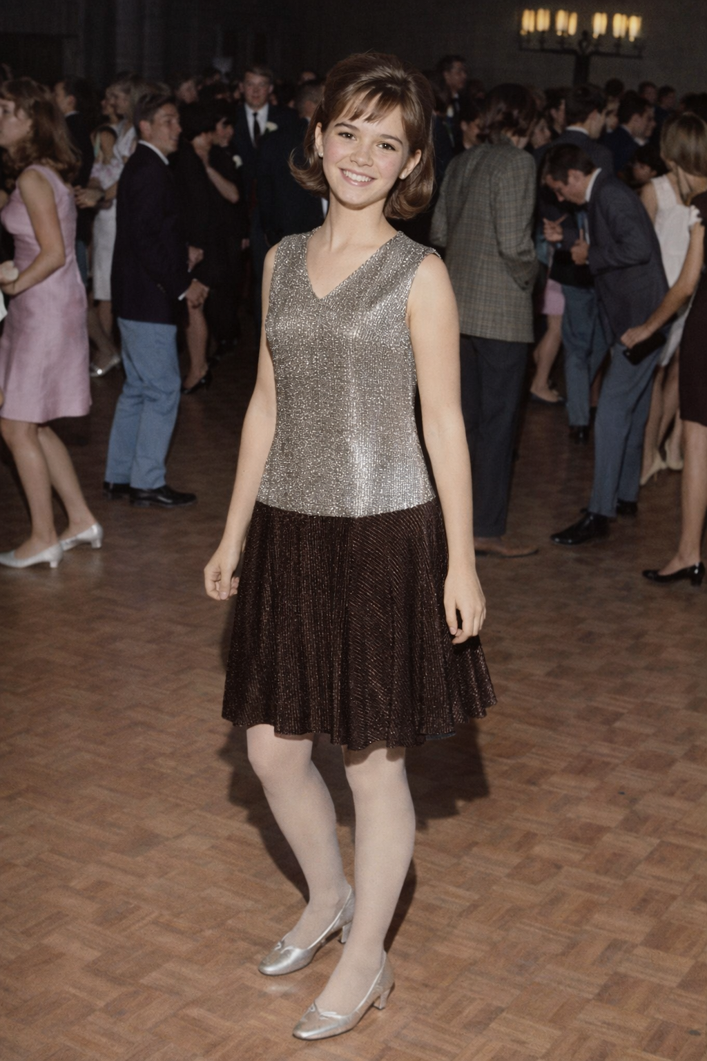 1960s Young Edwardian metallic mini dress