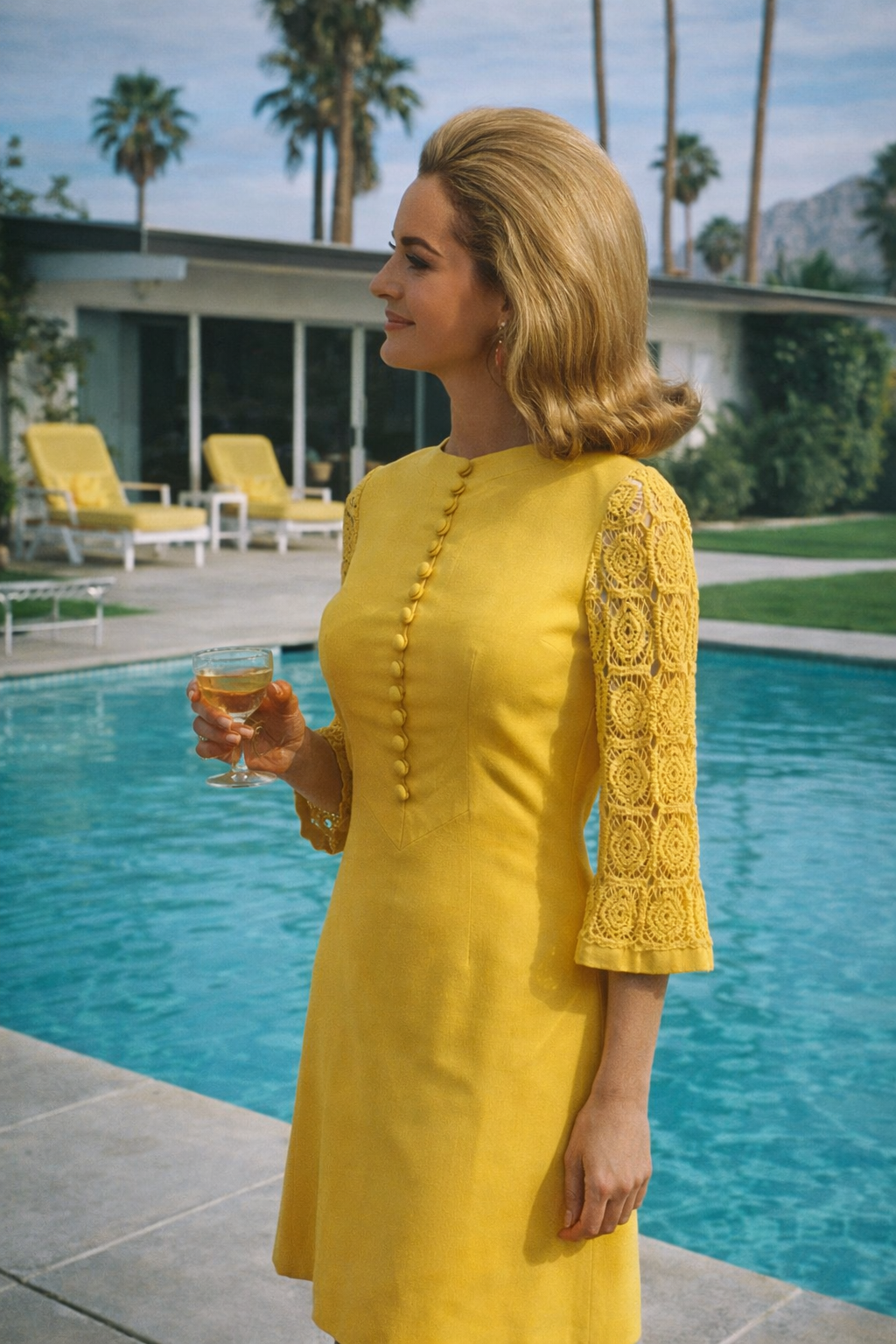 1960s mod sunny yellow dress