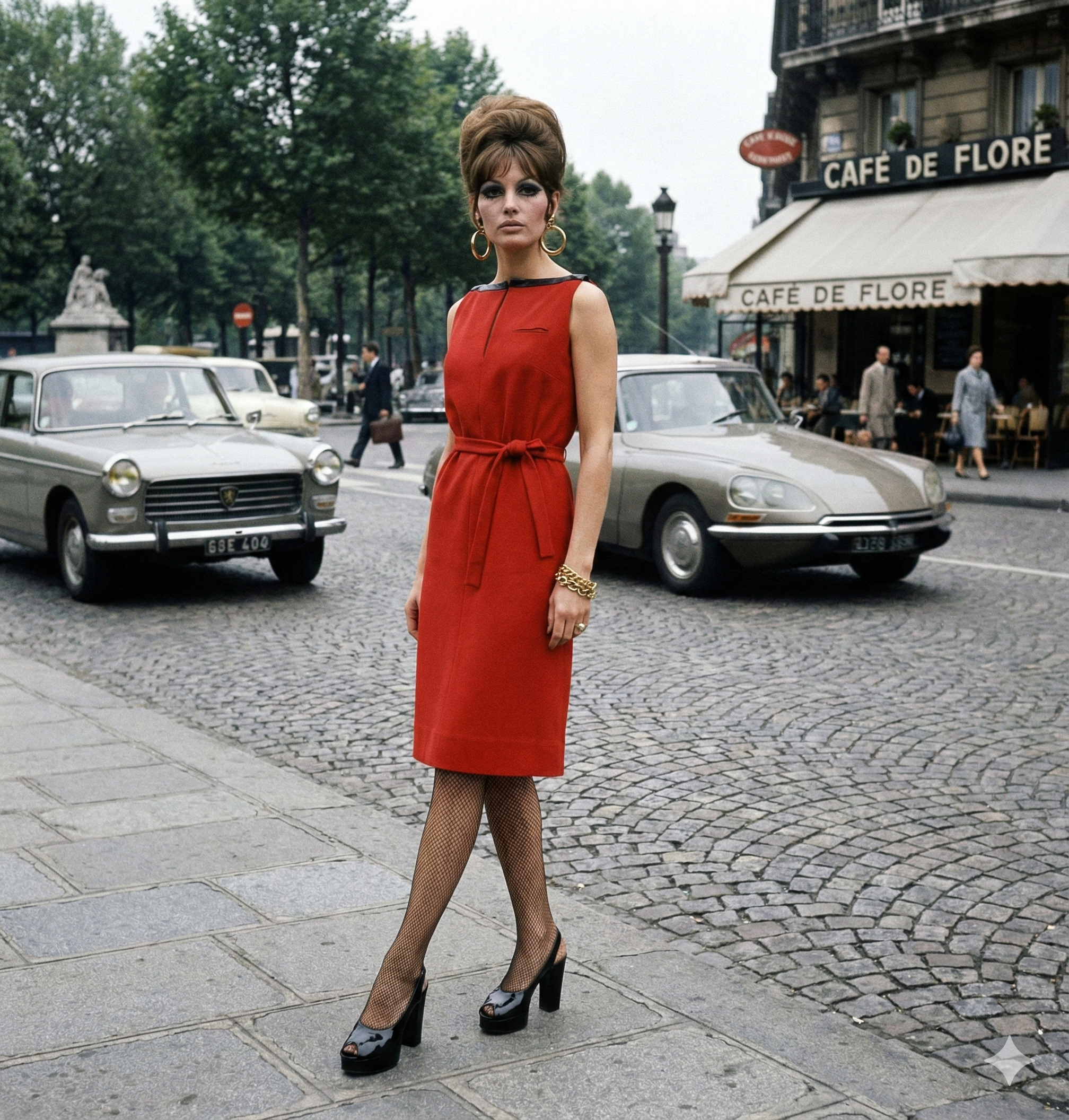 Vintage Courreges red and black dress