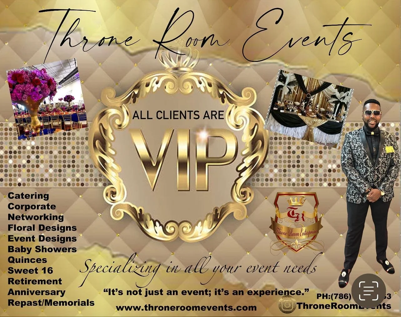 Looking to plan your next event?  Contact us at Throne Room Events!!! It&rsquo;s not just event it&rsquo;s an experience!