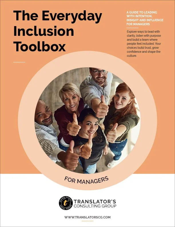 Cover of the Everyday Inclusion Toolbox eBook for Managers, offering practical tools for leading inclusive teams with clarity and care.