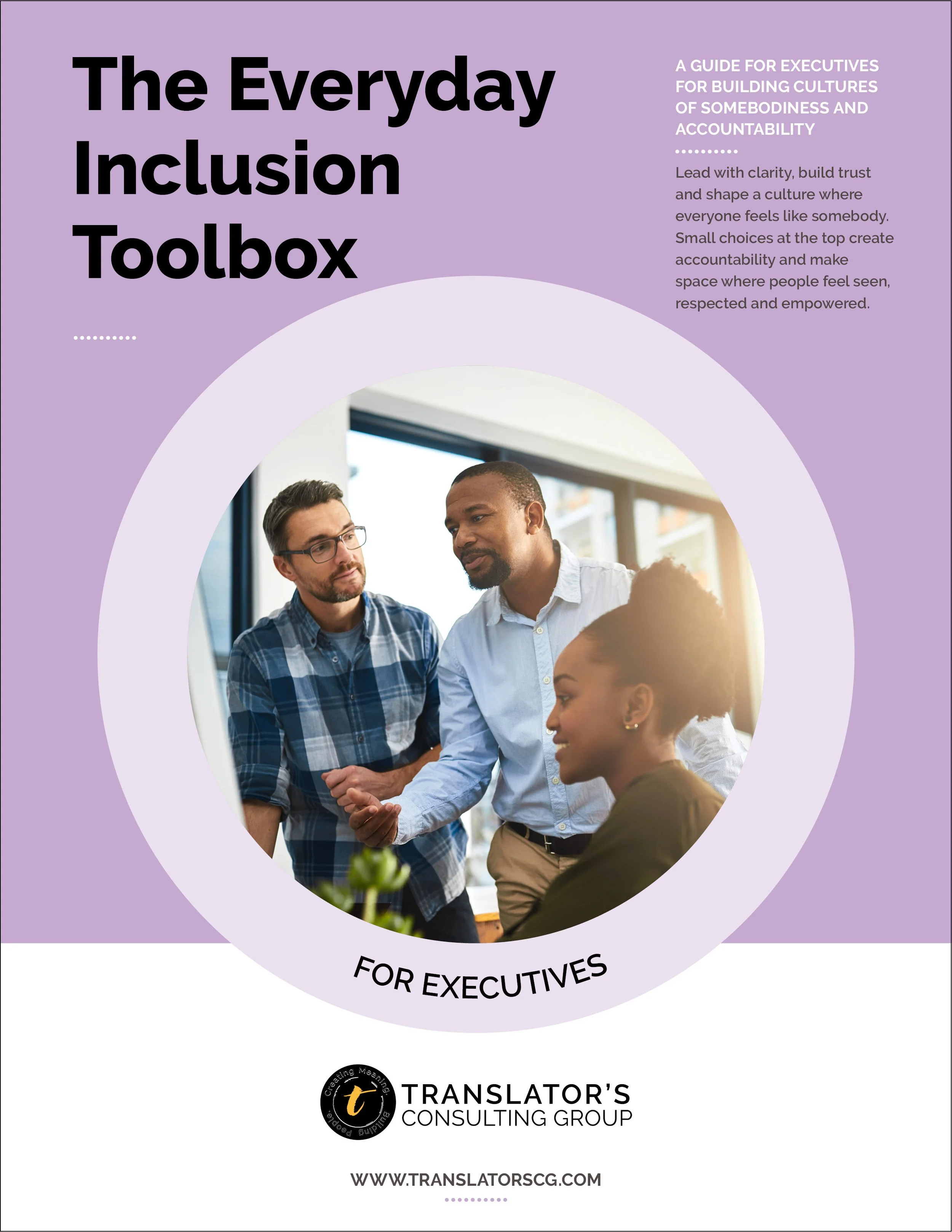 Cover of the Everyday Inclusion Toolbox eBook for Executives, focused on shaping inclusive strategy, culture and systems from the top.
