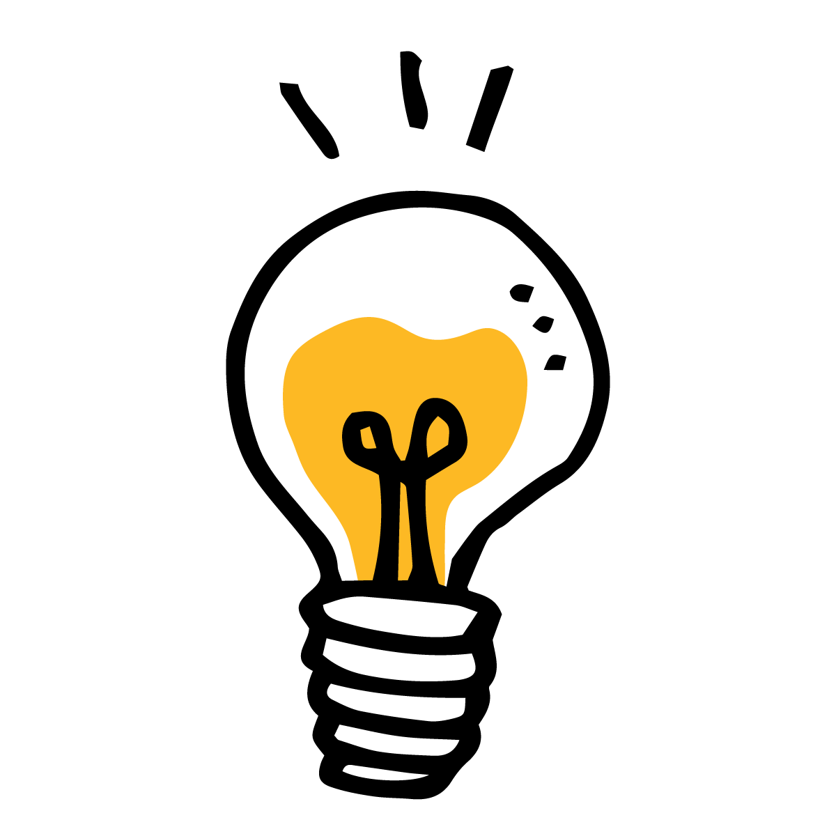 Light bulb icon illustrating the insight that finding the words is about permission, not perfection — plain, honest words are enough to make sure somebody stays somebody in the hard moment.