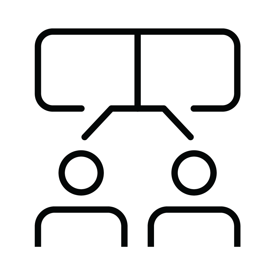 Icon representing facilitated conversations about assessment results
