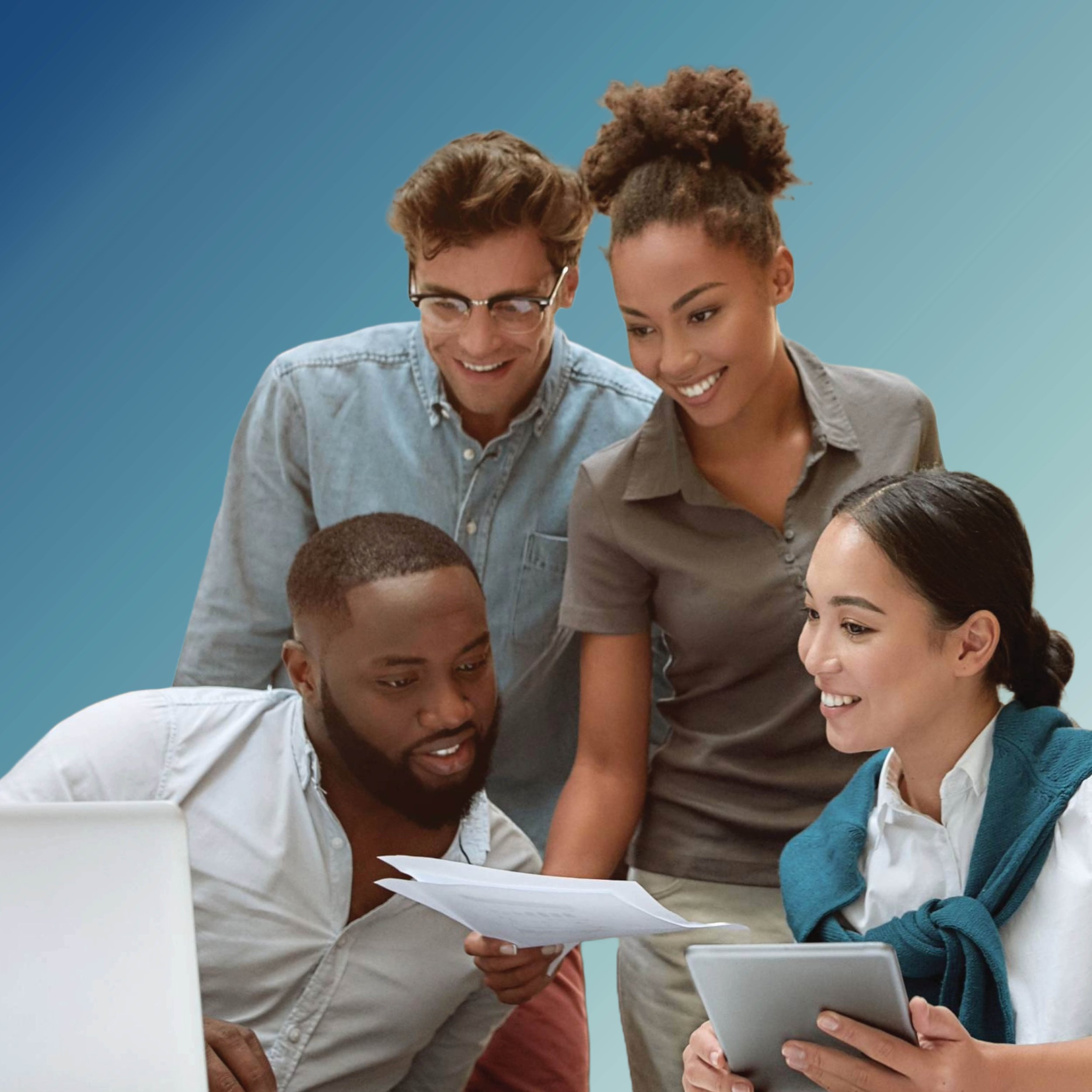 Team collaborating on a project to create shared meaning and aligned ways of working.