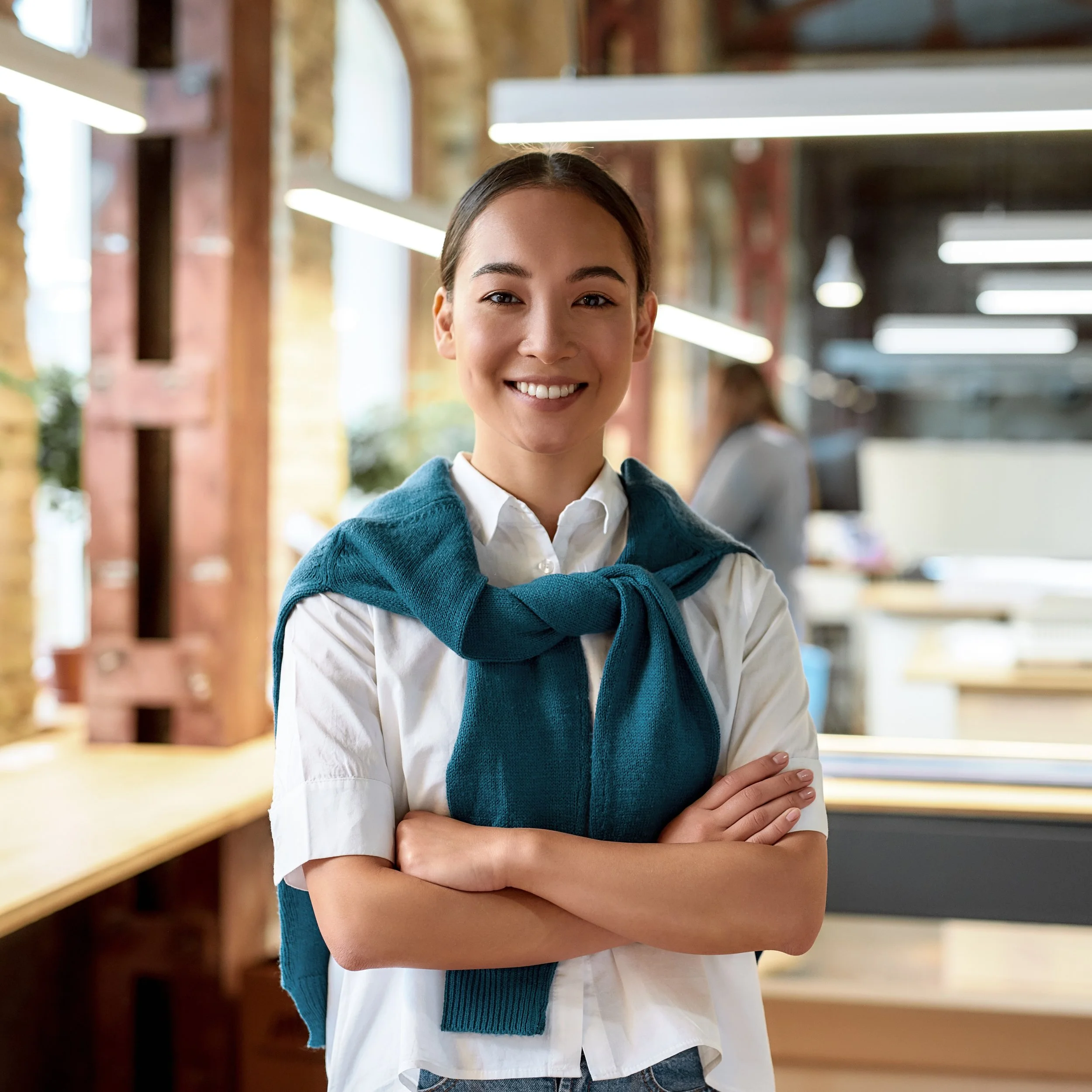 Leader looking ahead with focus and clarity, representing grounded and intentional workplace culture.