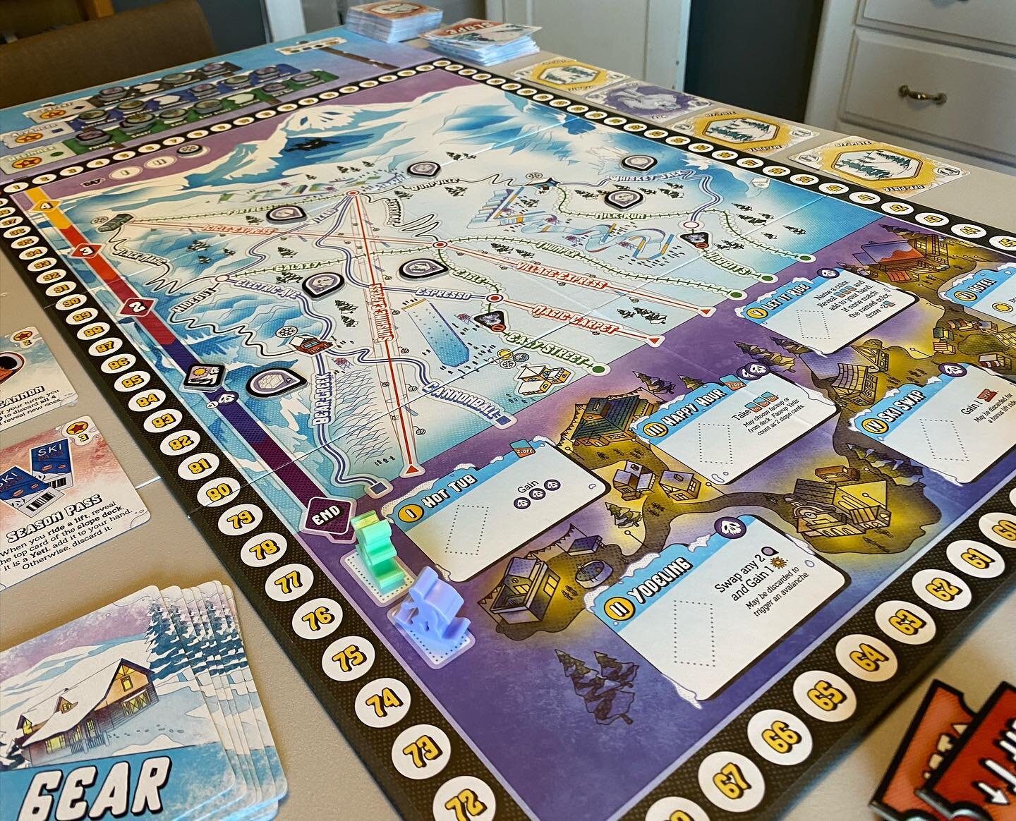 Today was too hot so we cooled off by playing #skullcanyonskifest 🥶 it's a really fun twist on #tickettoride!