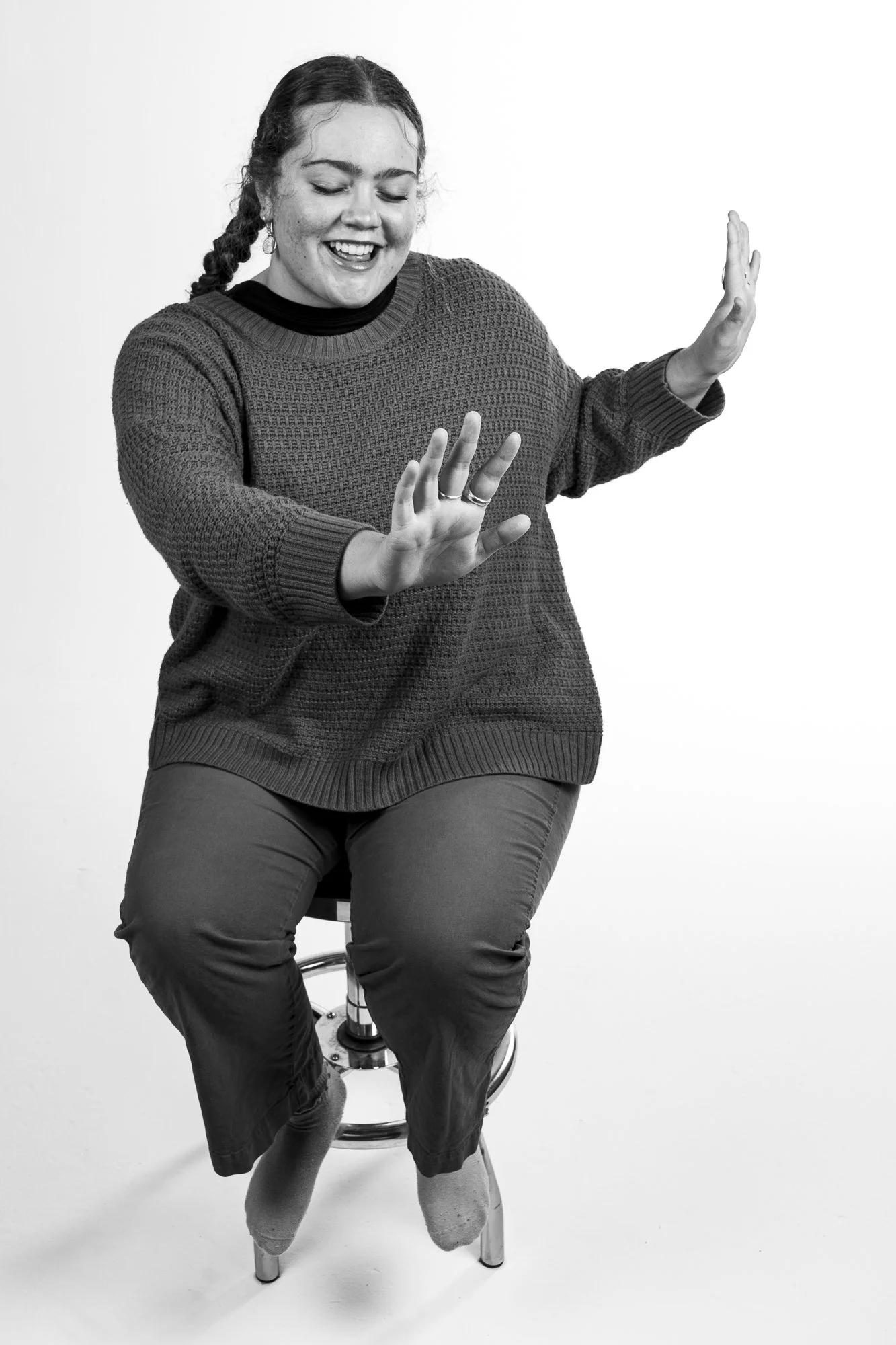 portrait, photo, monochrome, studio, girl