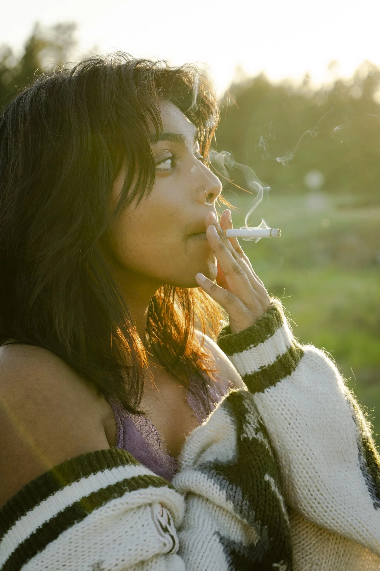 Portrait, photo, color, cigarette, girl