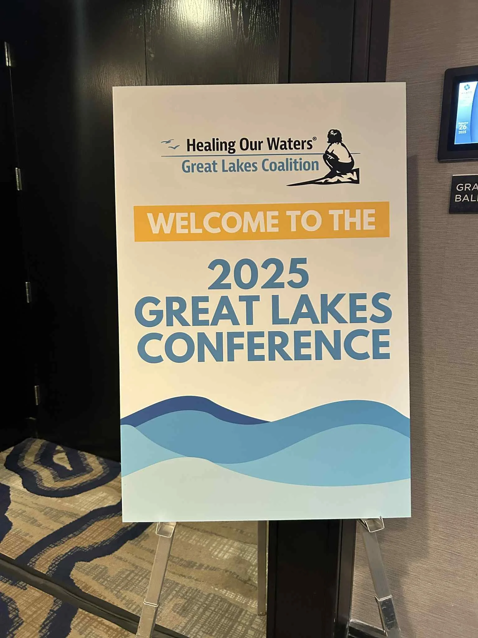 alt="a sign welcoming attendees to the 2025 Great Lakes Conference."