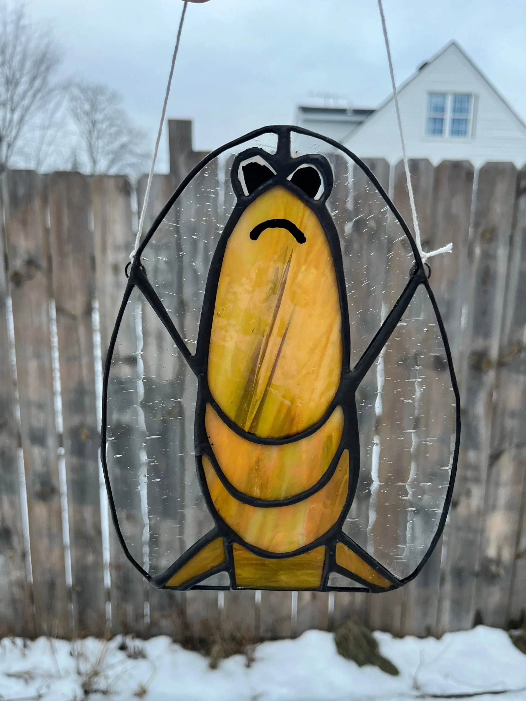 Marcus the worm stained glass