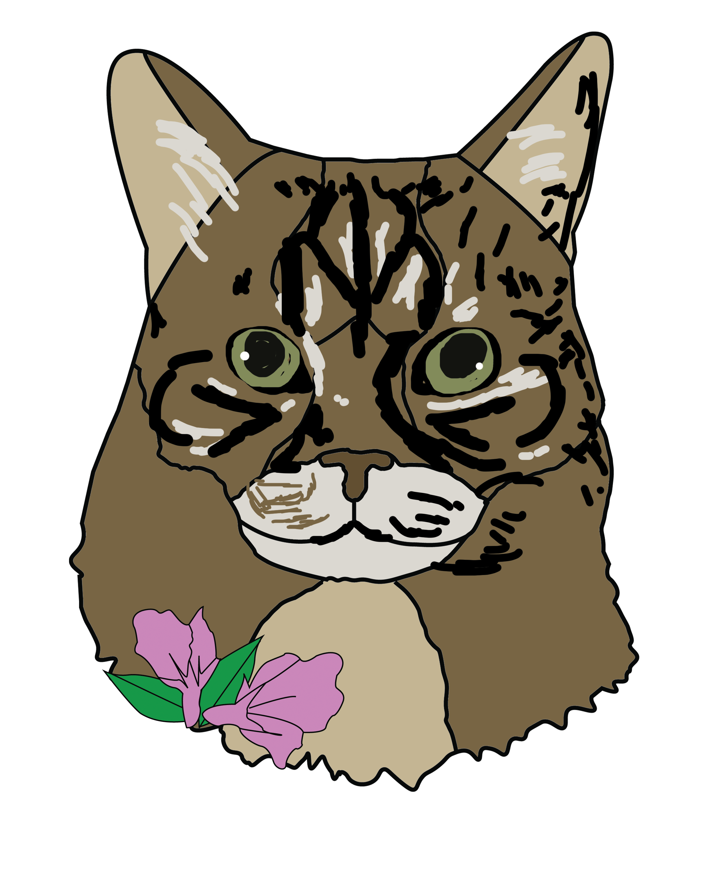 new cat painted flowers.png