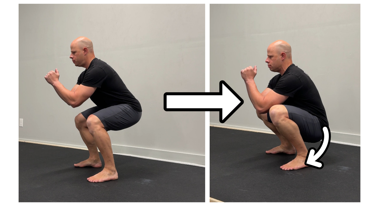person demonstrating correct squat technique